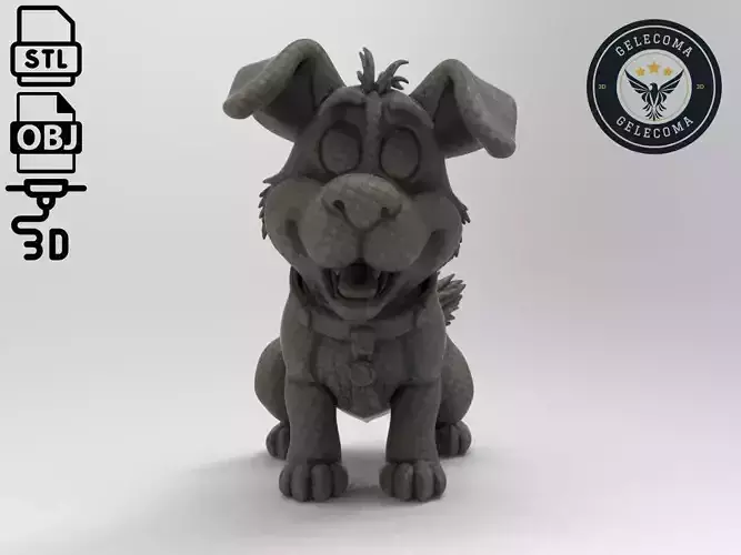 cartoon dog Cartoon 3D Print Model 3D print model