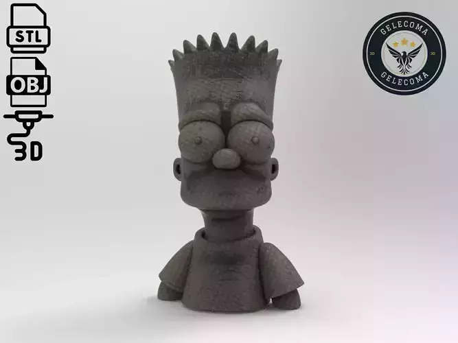 Bart Simpson Cartoon 3D Print Model