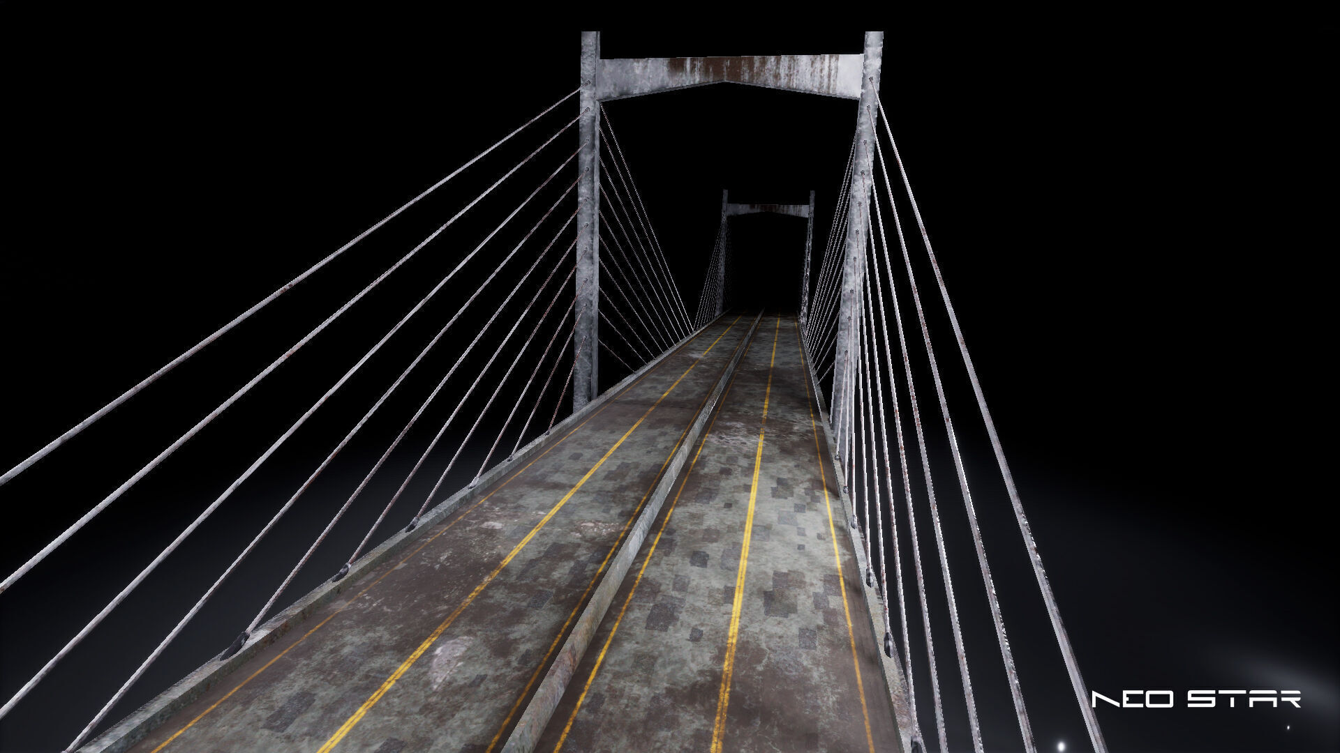 Low Poly Modular Broken Bridge Low-poly 3D model_6