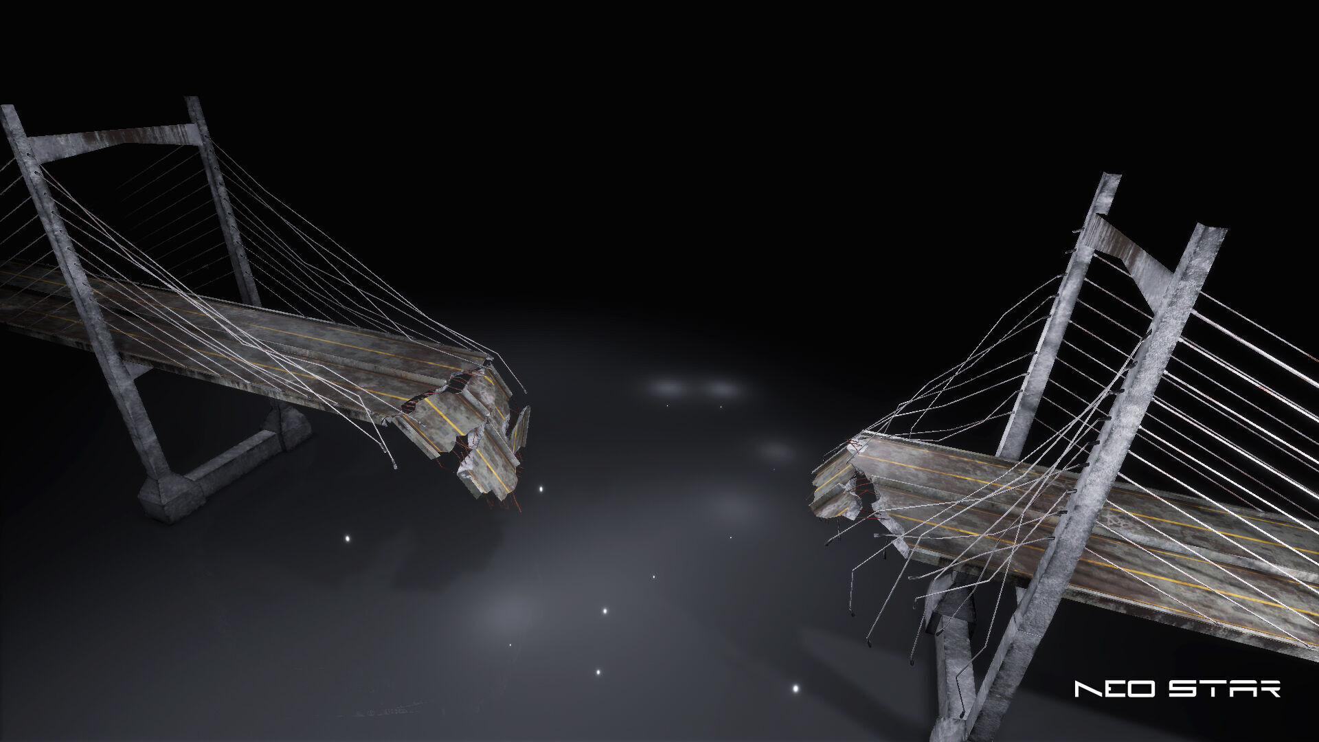 Low Poly Modular Broken Bridge Low-poly 3D model_5