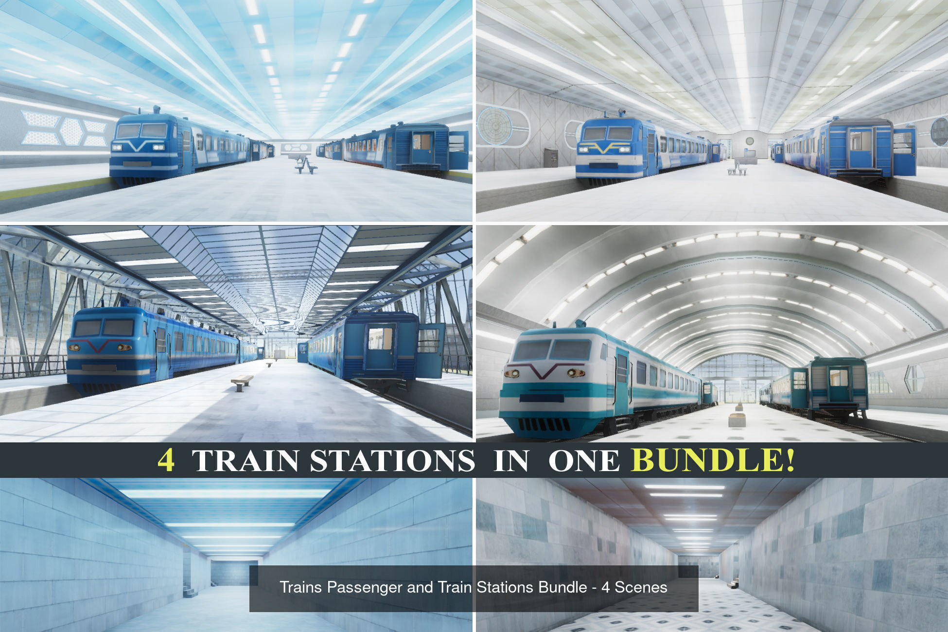 Trains Passenger Pack 3D Model Collection_2