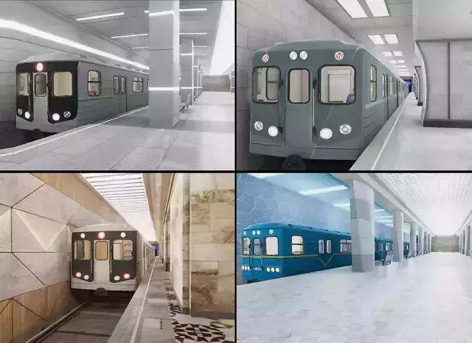 Subway Stations Collection with Interiors 