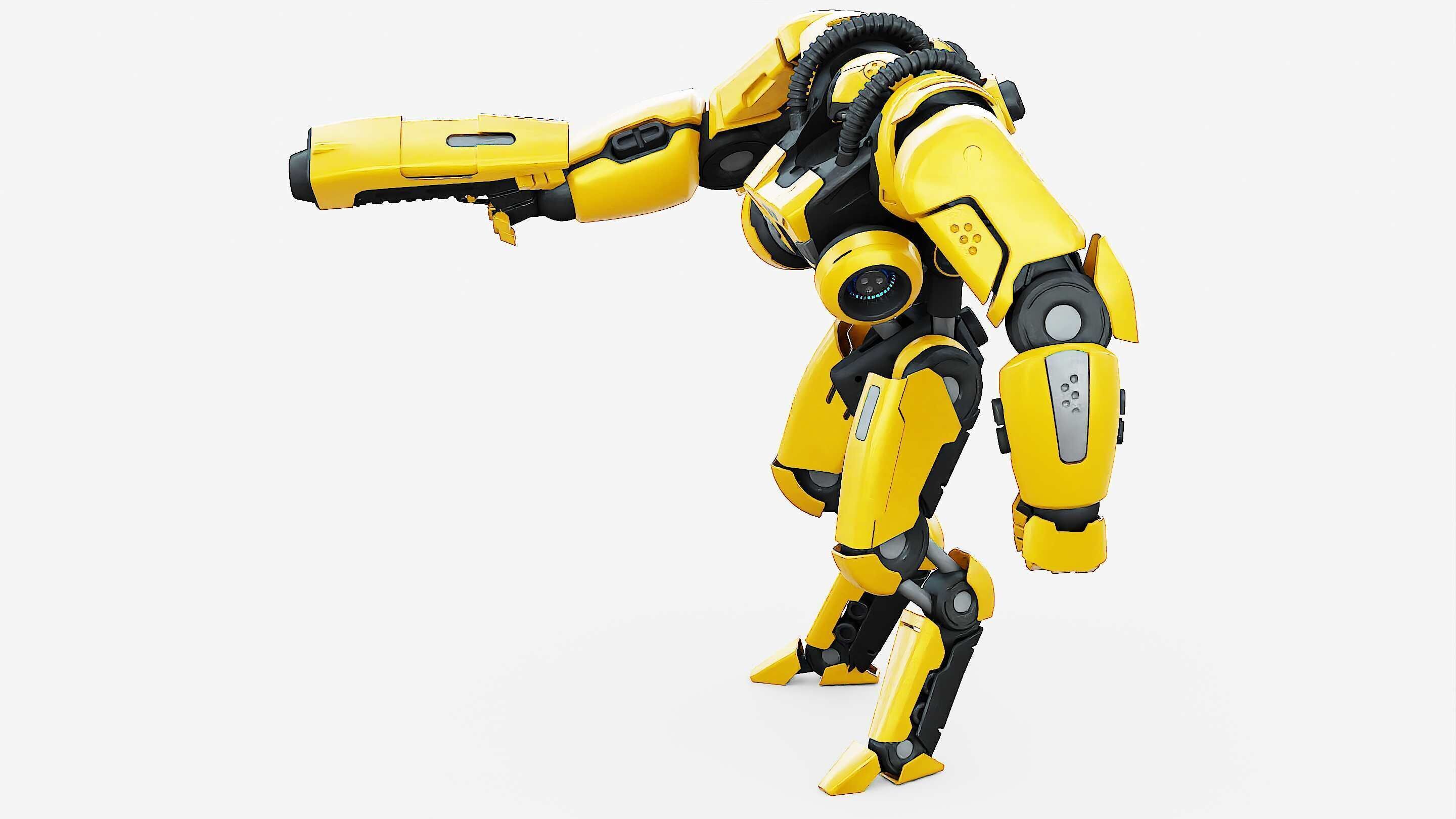 BATTLE DROID SYRIOS-F Rigged for Unreal Engine - Unity - MIXAMO 3D model_21