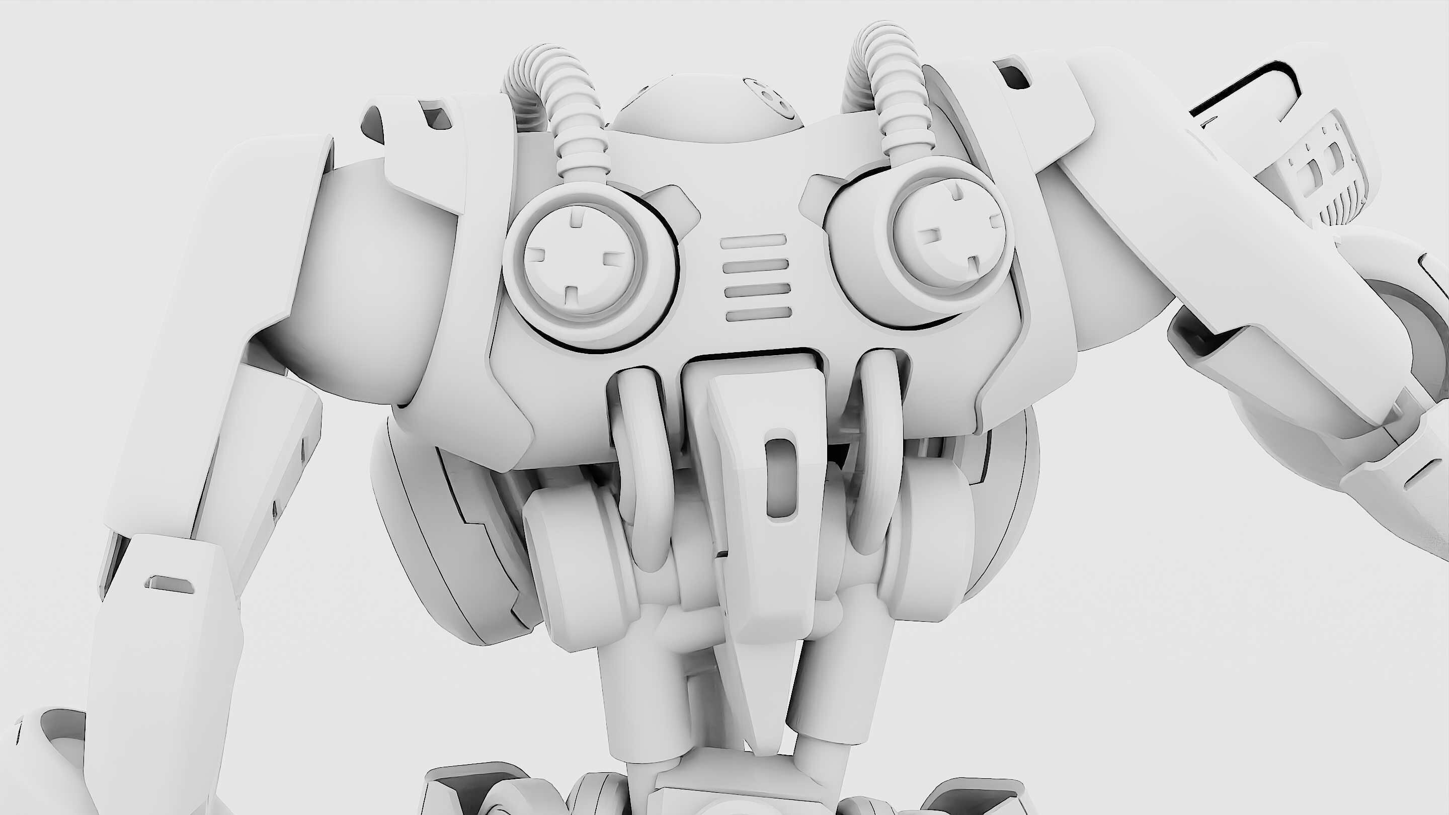 BATTLE DROID SYRIOS-F Rigged for Unreal Engine - Unity - MIXAMO 3D model_35