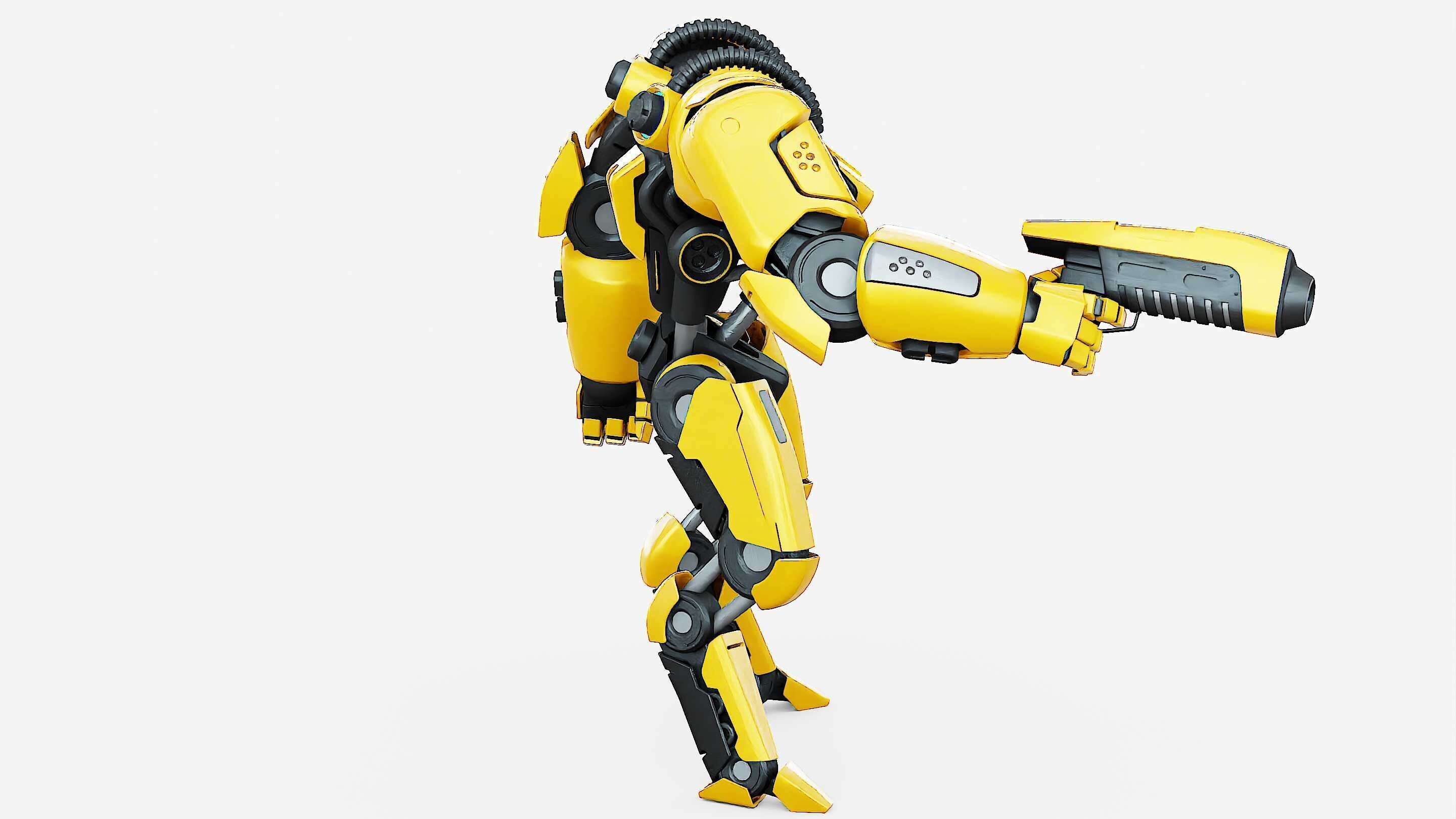 BATTLE DROID SYRIOS-F Rigged for Unreal Engine - Unity - MIXAMO 3D model_9