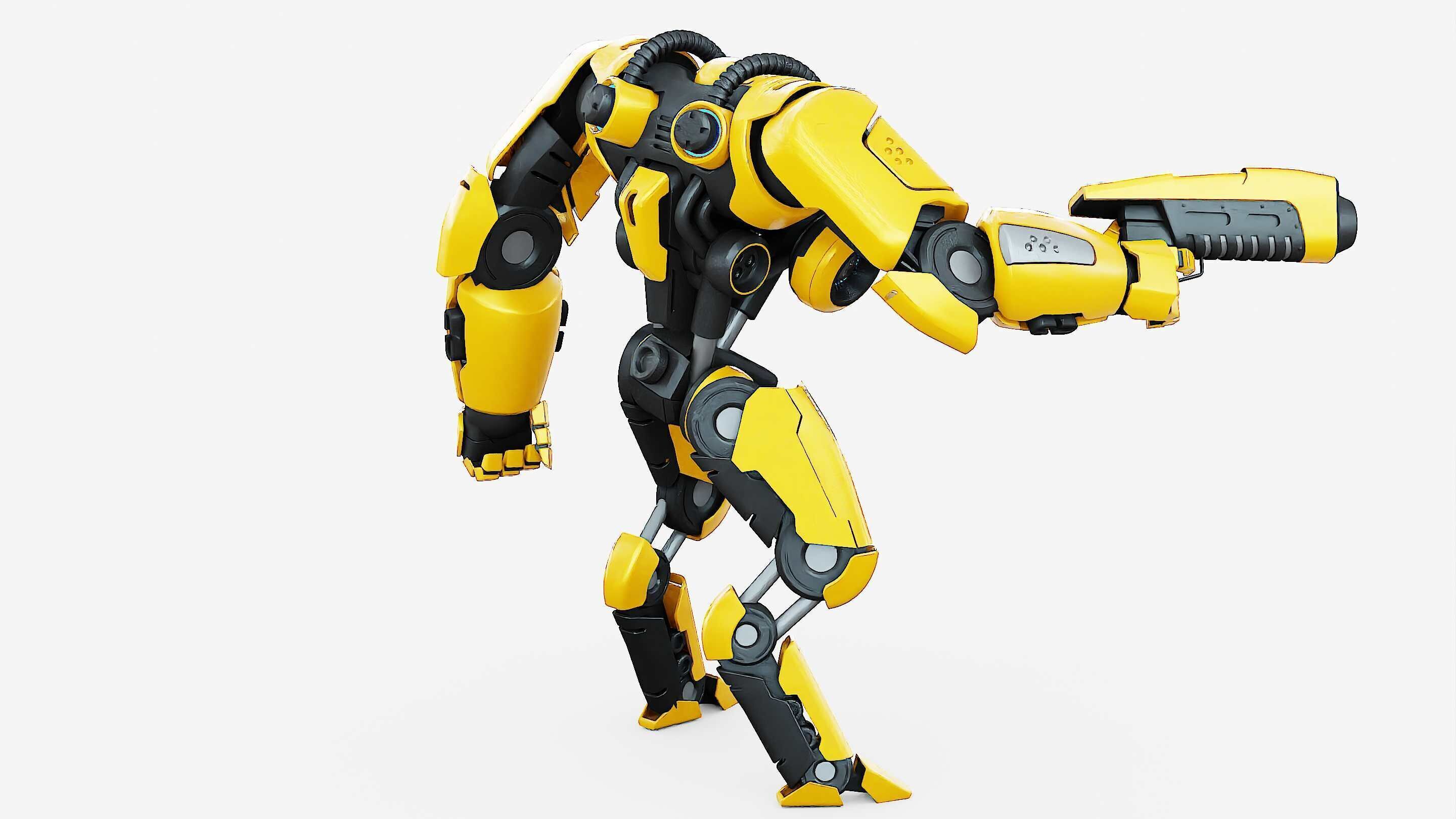 BATTLE DROID SYRIOS-F Rigged for Unreal Engine - Unity - MIXAMO 3D model_11