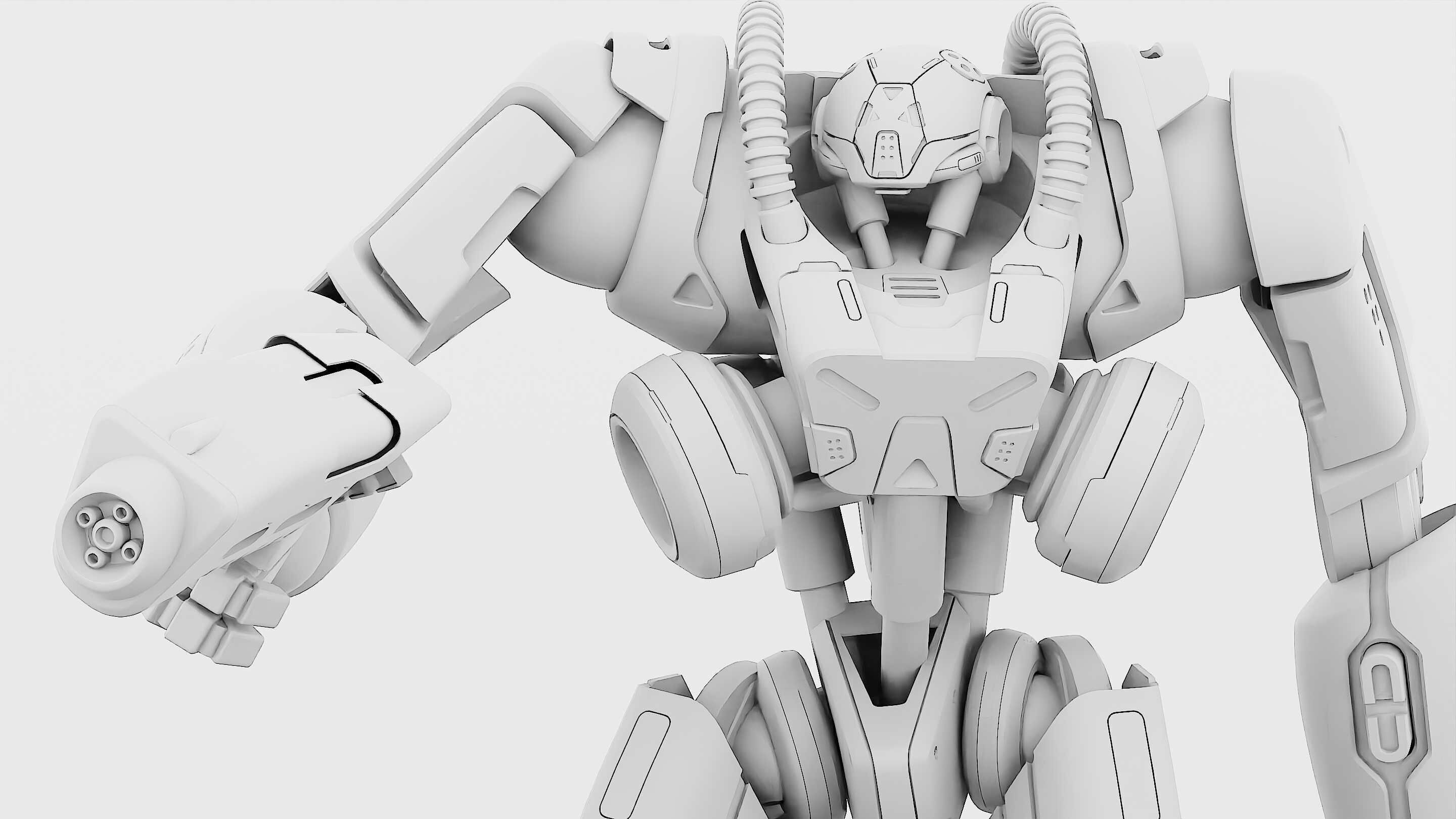 BATTLE DROID SYRIOS-F Rigged for Unreal Engine - Unity - MIXAMO 3D model_34