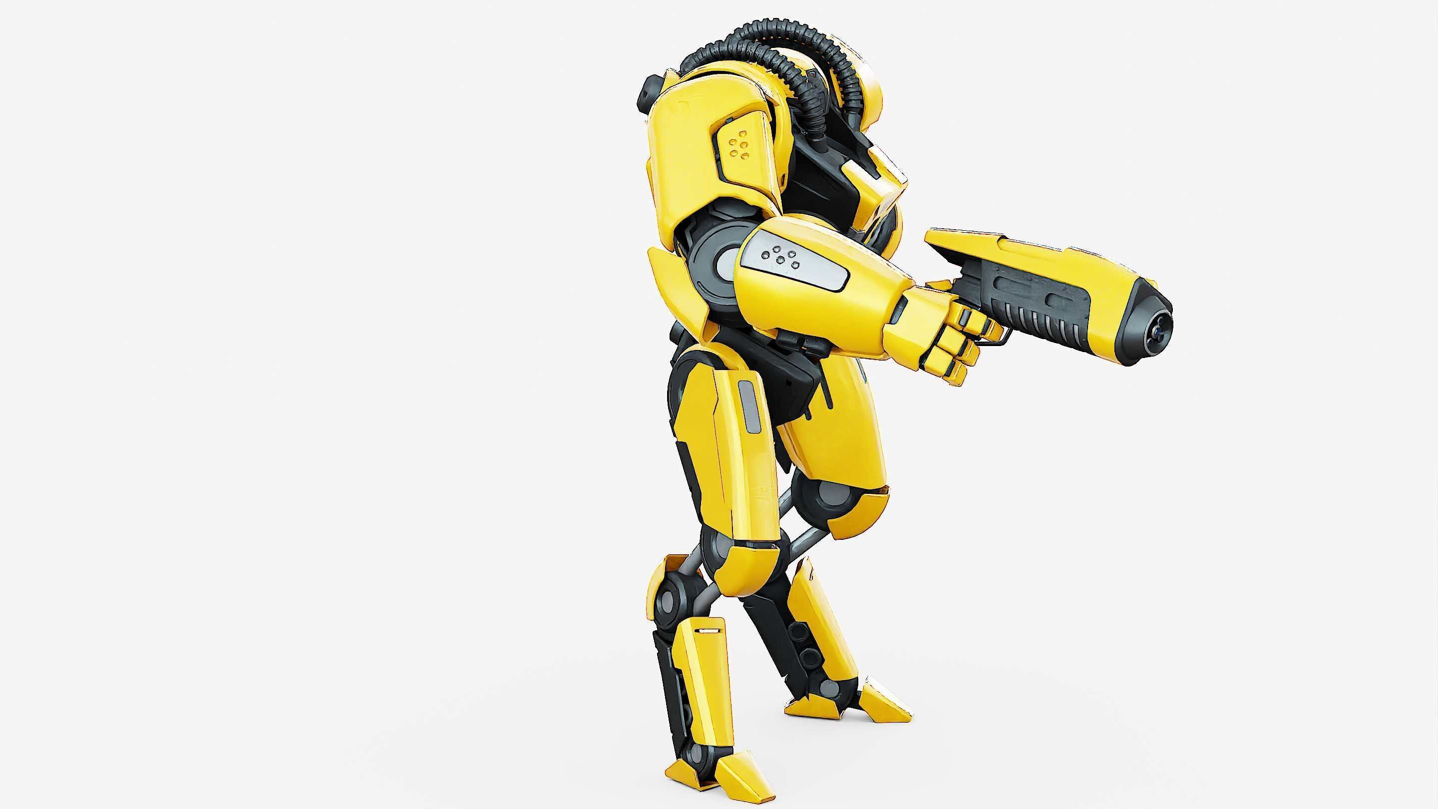 BATTLE DROID SYRIOS-F Rigged for Unreal Engine - Unity - MIXAMO 3D model_7