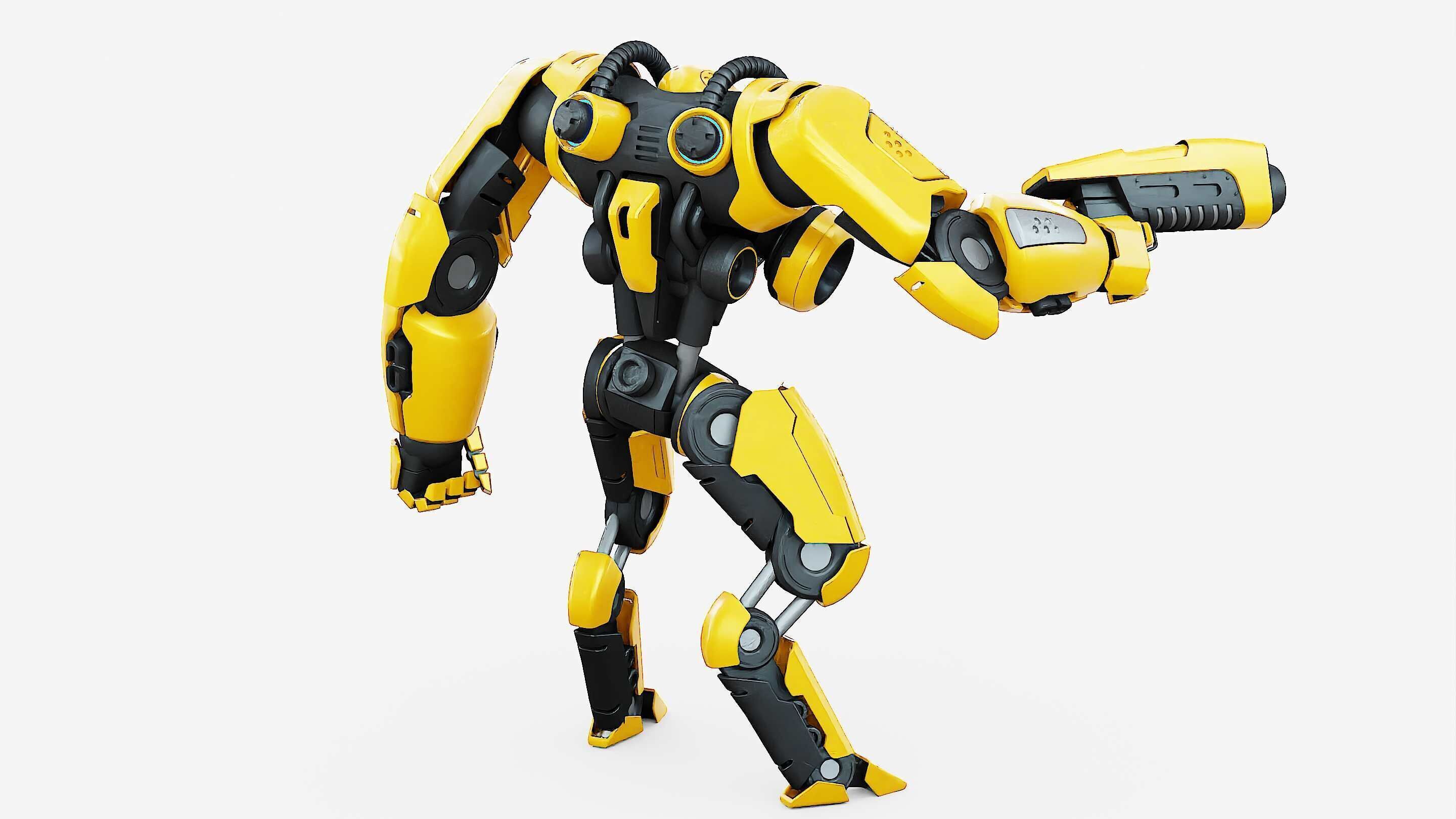 BATTLE DROID SYRIOS-F Rigged for Unreal Engine - Unity - MIXAMO 3D model_12