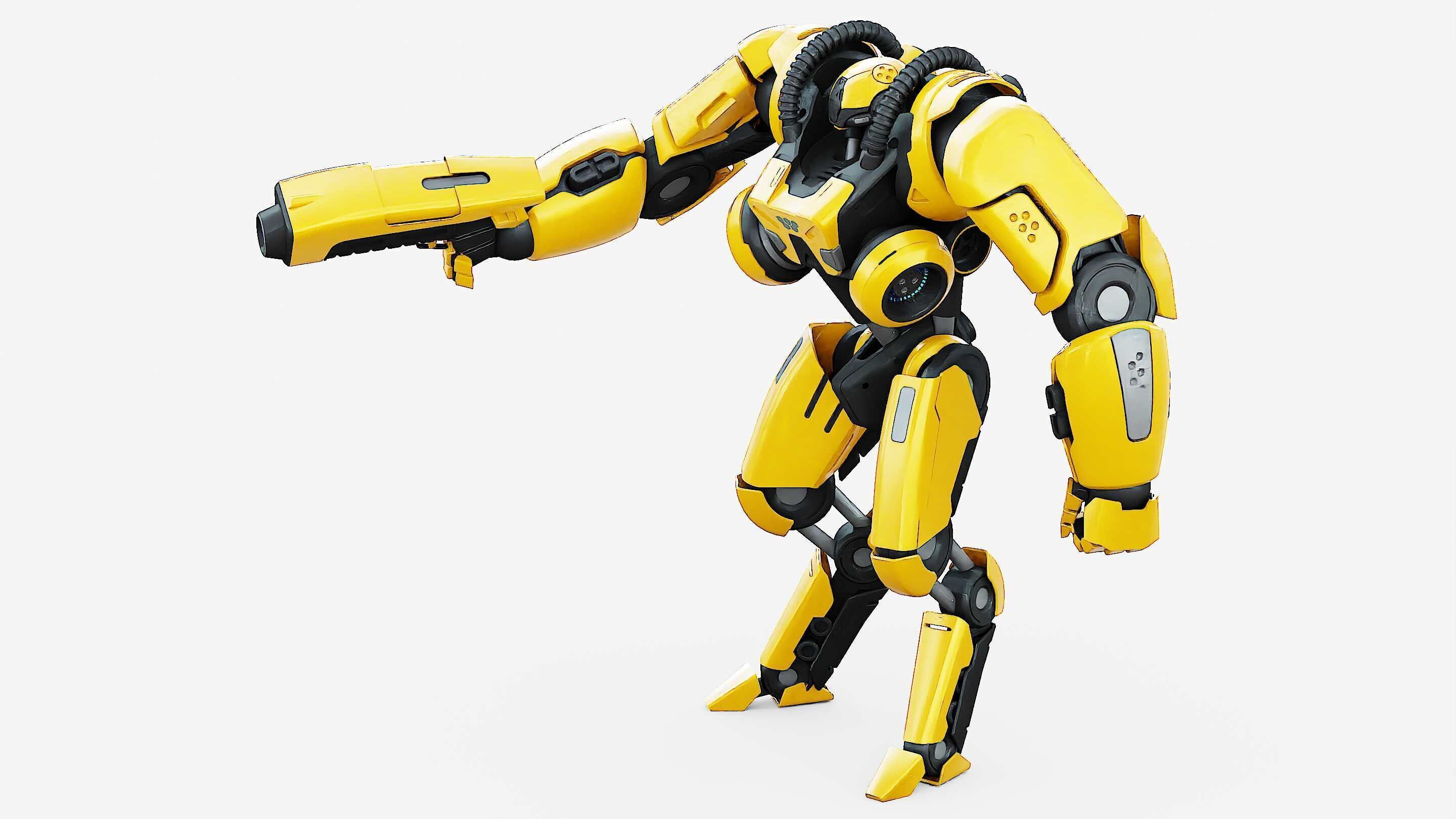 BATTLE DROID SYRIOS-F Rigged for Unreal Engine - Unity - MIXAMO 3D model_22