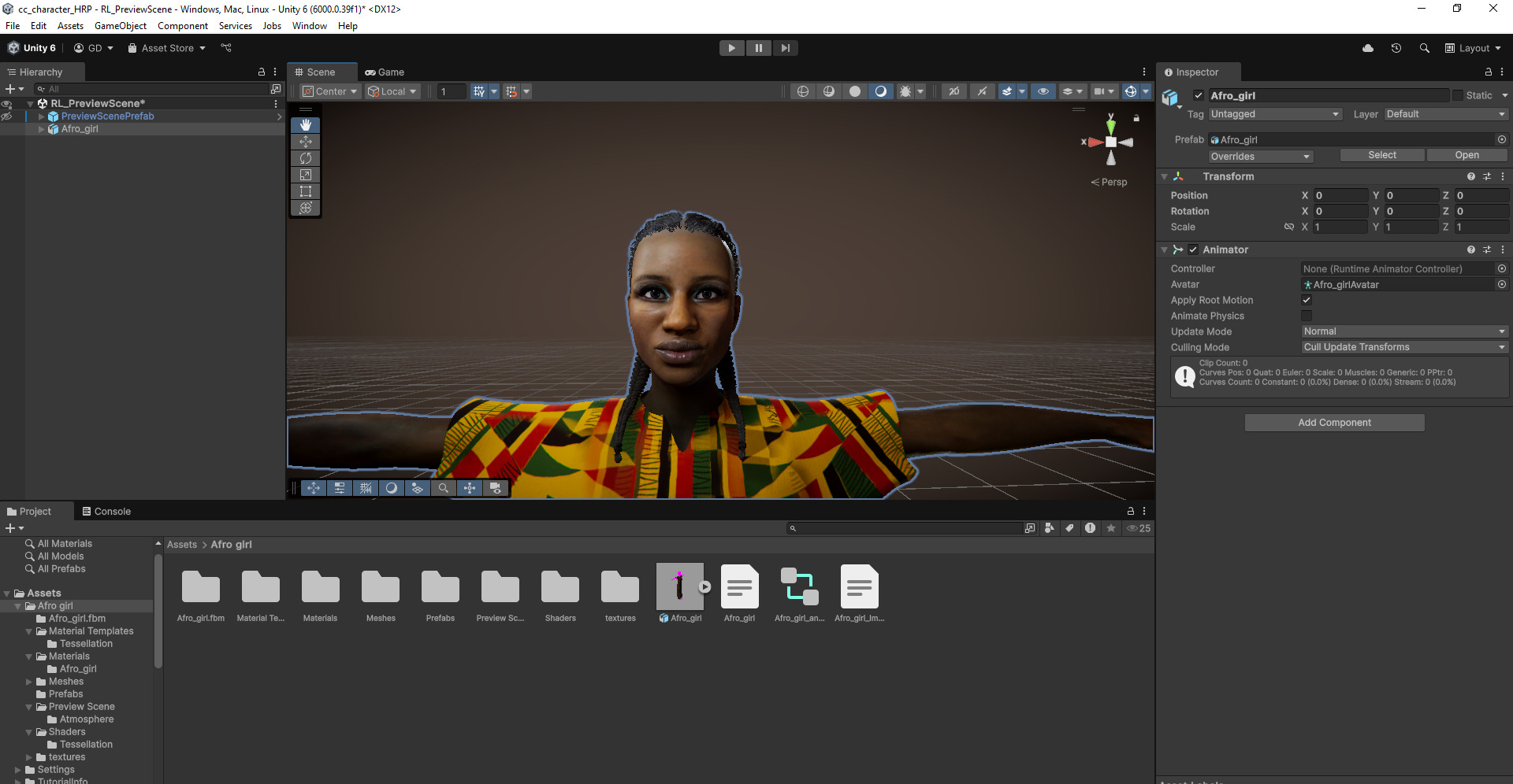 Realistic African Female Character Rigged Low-poly 3D model_11
