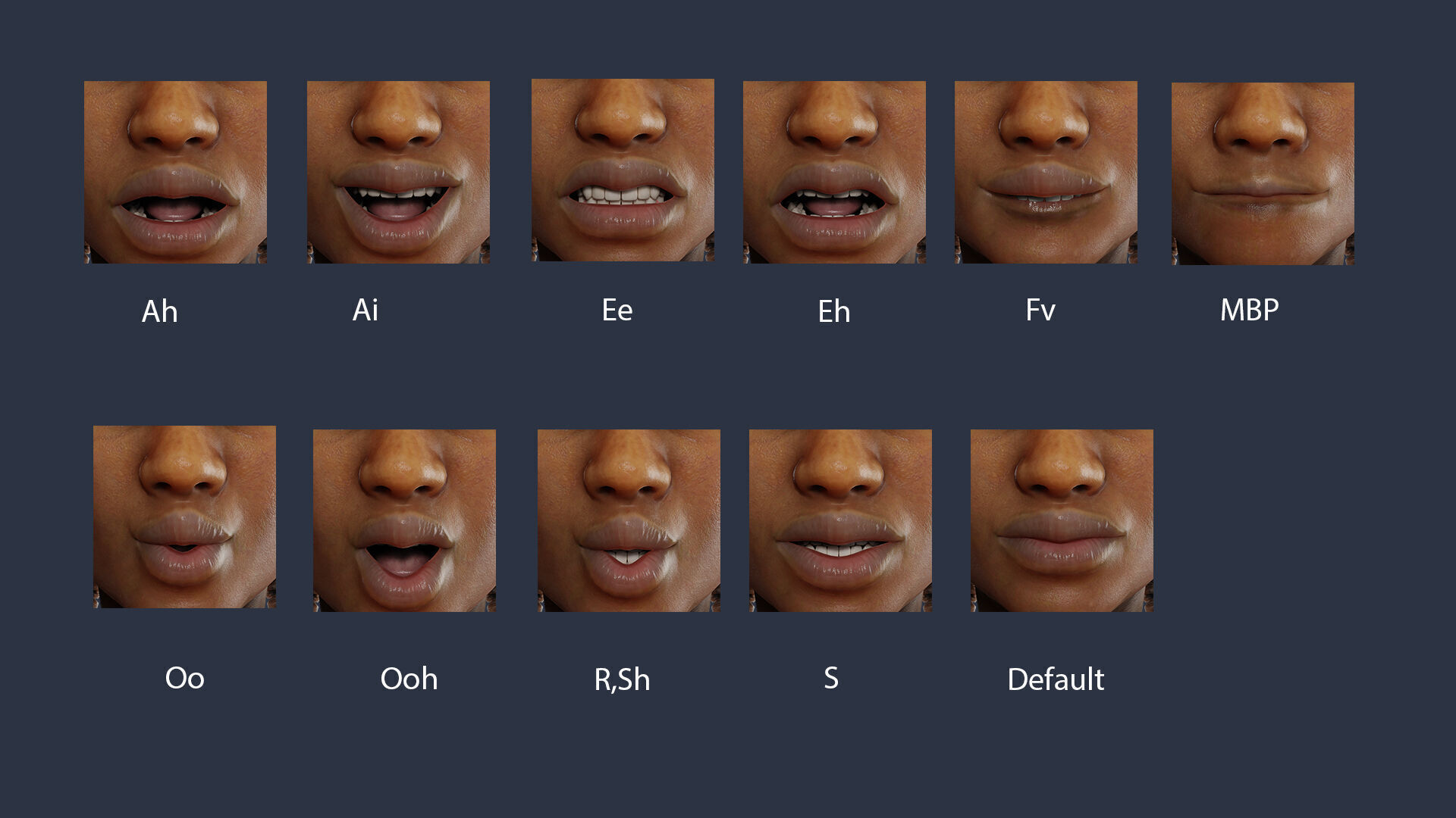 Realistic African Female Character Rigged Low-poly 3D model_4