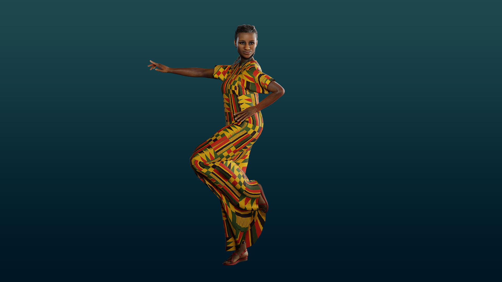 Realistic African Female Character Rigged Low-poly 3D model_14