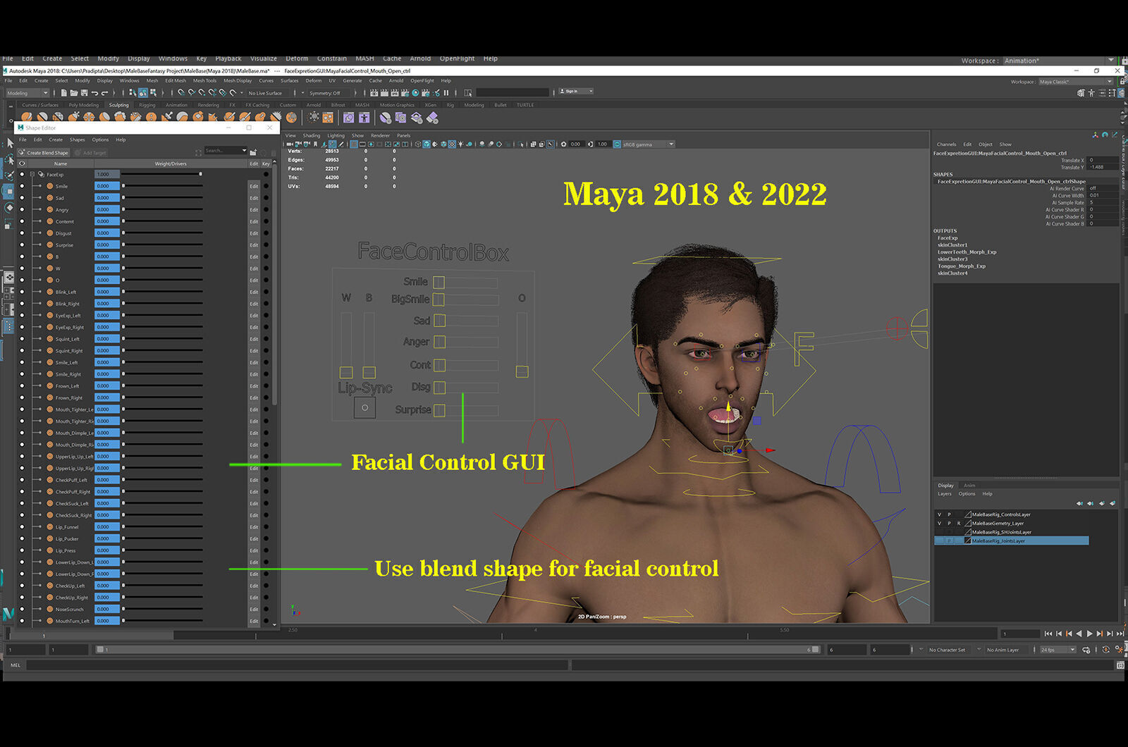 Male Base Rig Low-poly 3D model_25