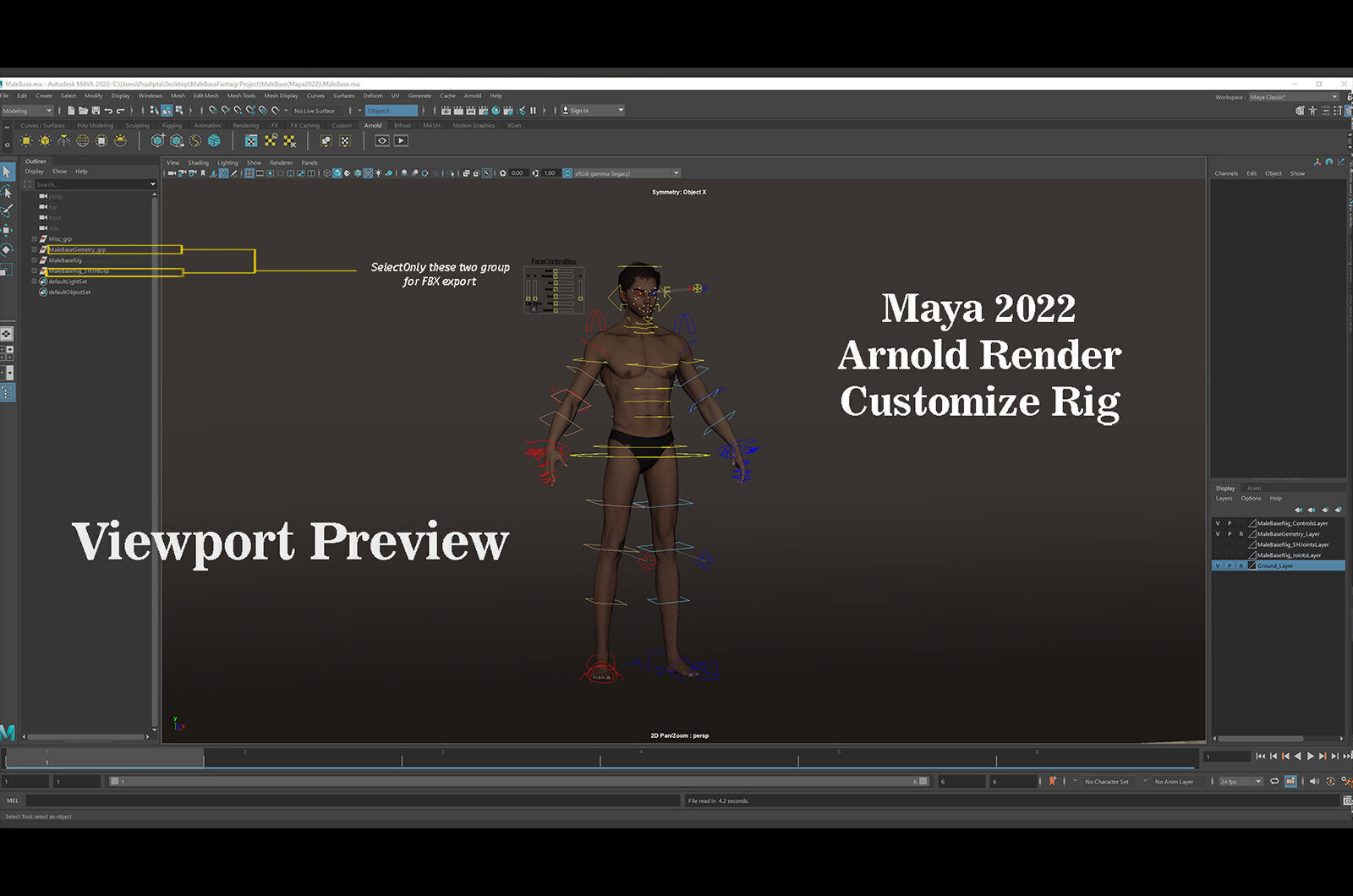 Male Base Rig Low-poly 3D model_22