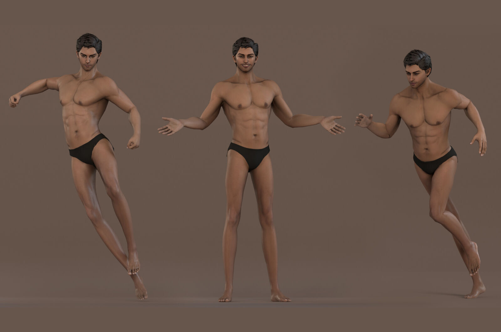 Male Base Rig Low-poly 3D model_4