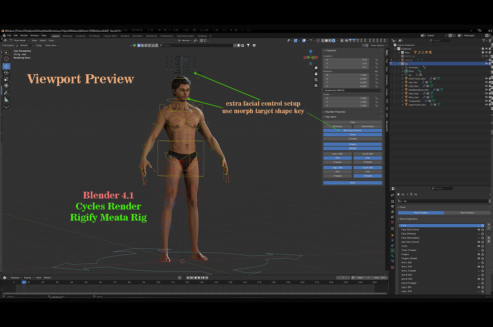 Male Base Rig Low-poly 3D model_23