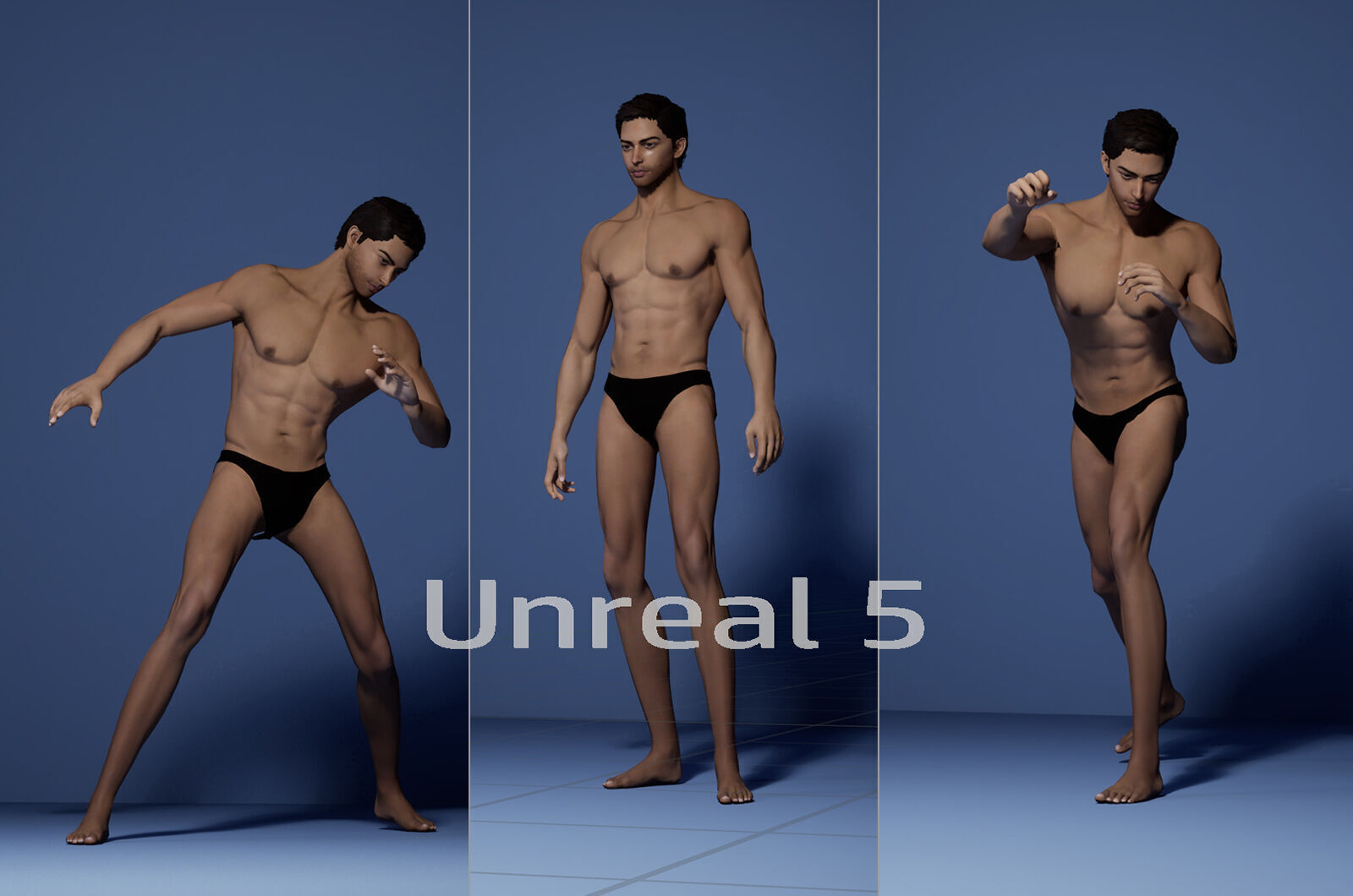 Male Base Rig Low-poly 3D model_16