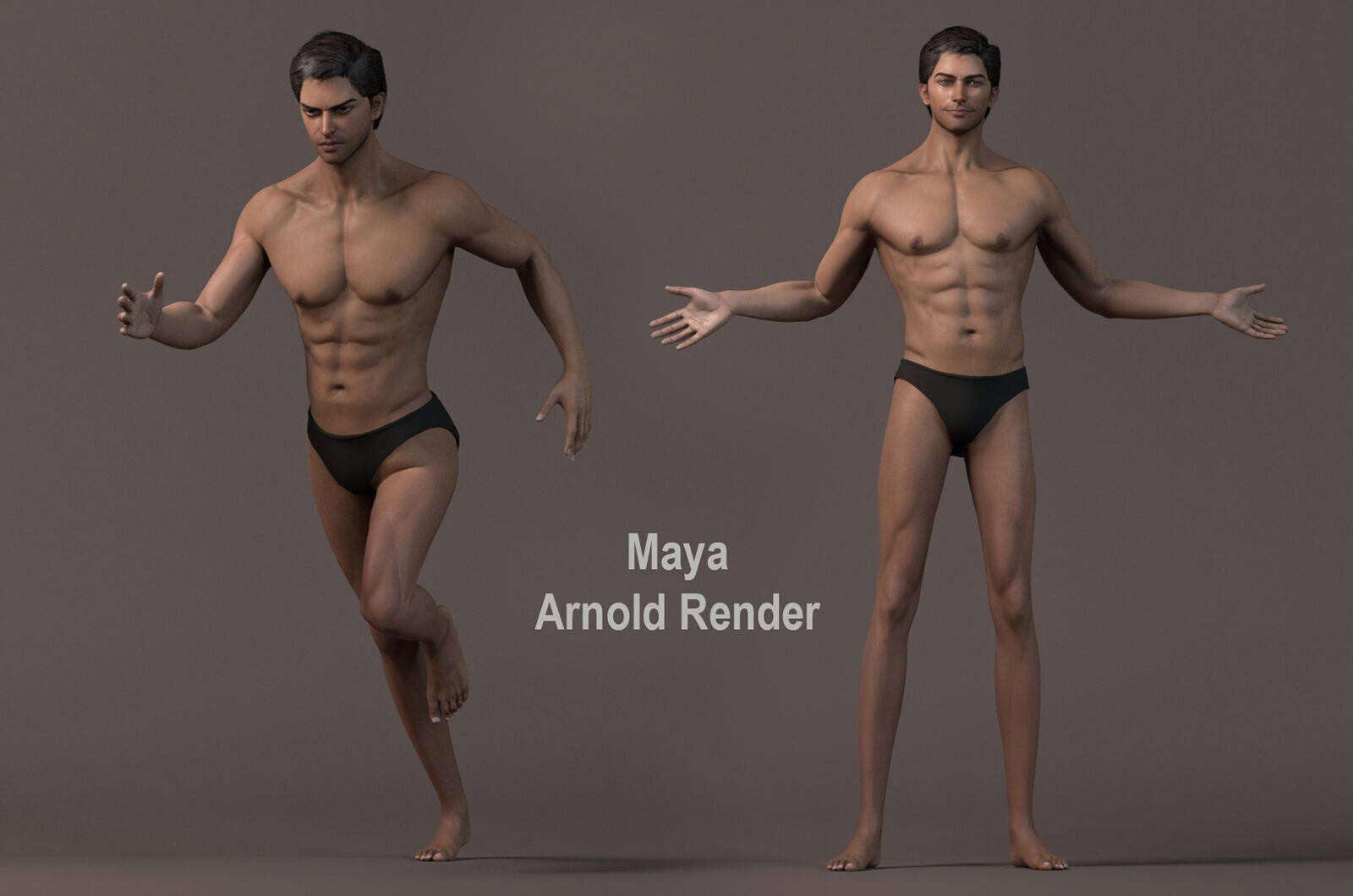 Male Base Rig Low-poly 3D model_13