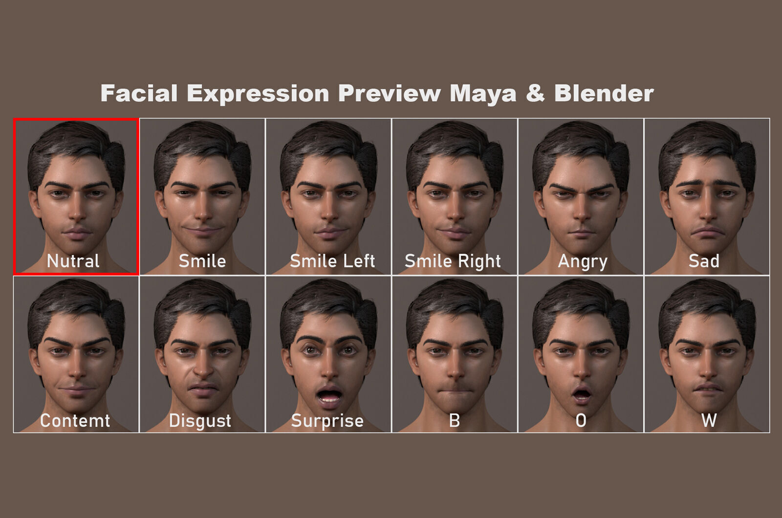 Male Base Rig Low-poly 3D model_19