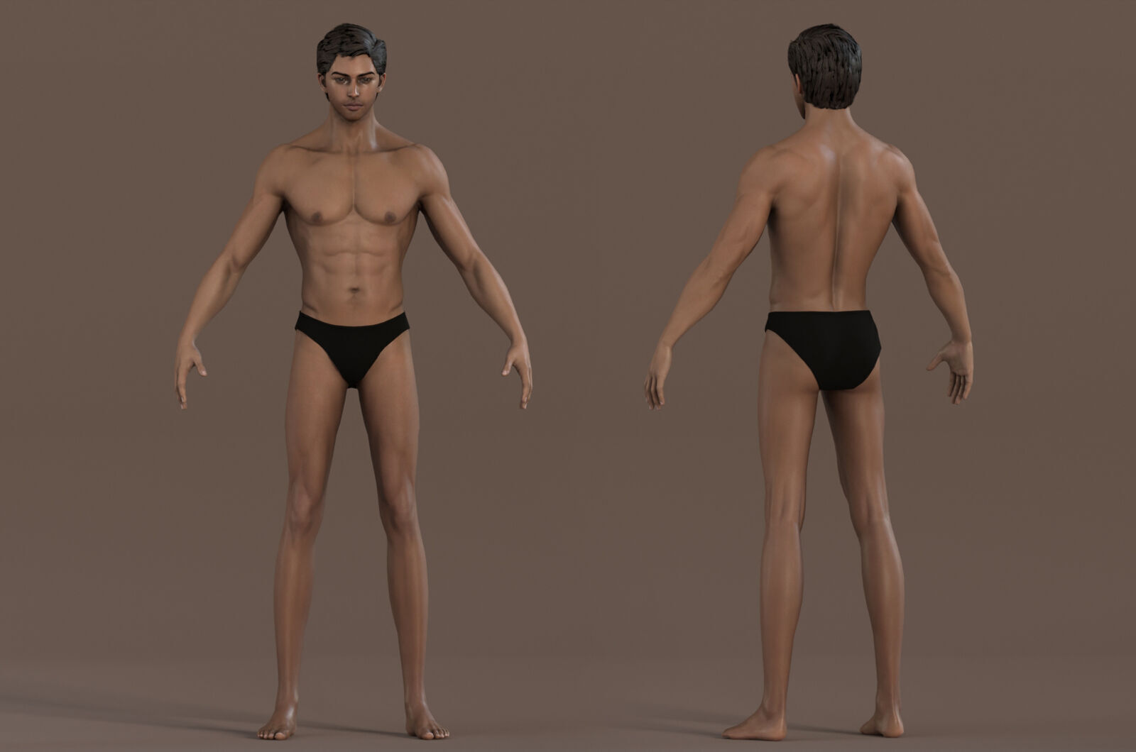 Male Base Rig Low-poly 3D model_7