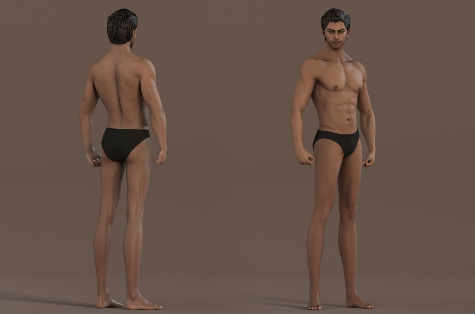 Male Base Rig Low-poly 3D model_6