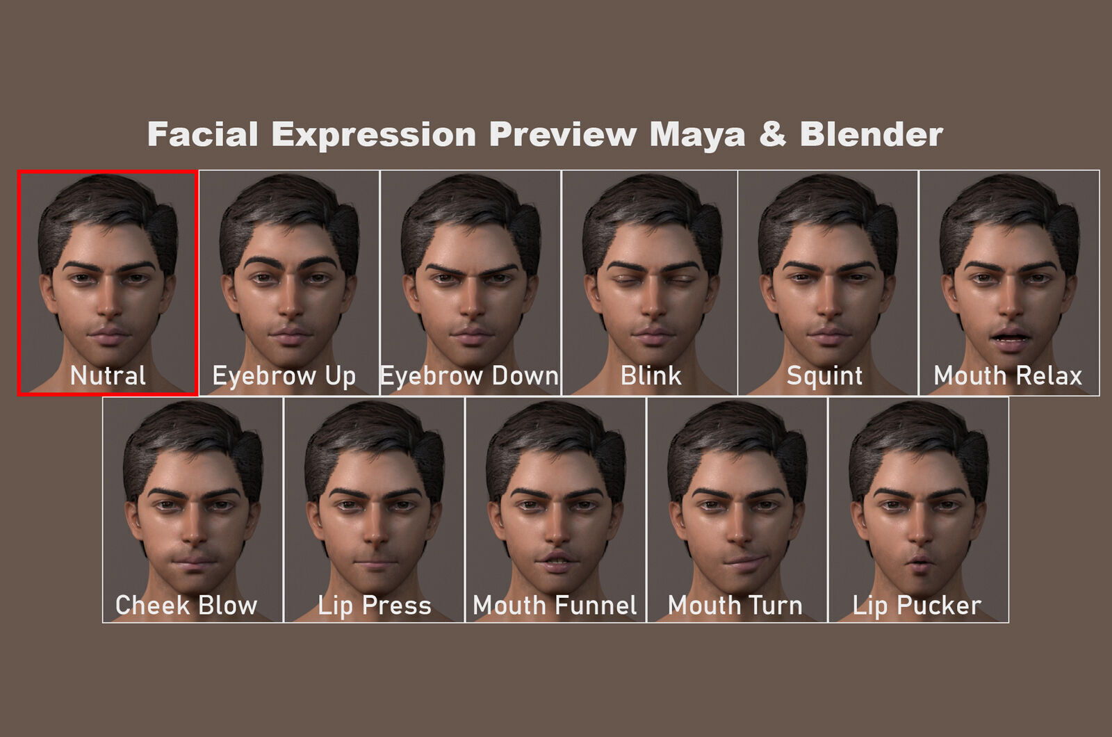 Male Base Rig Low-poly 3D model_20