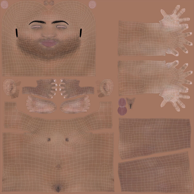 Male Base Rig Low-poly 3D model_29