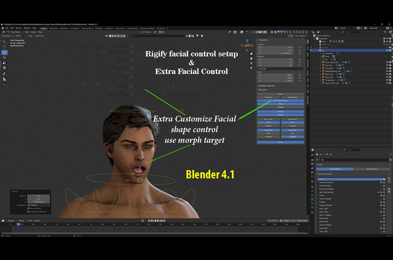 Male Base Rig Low-poly 3D model_24