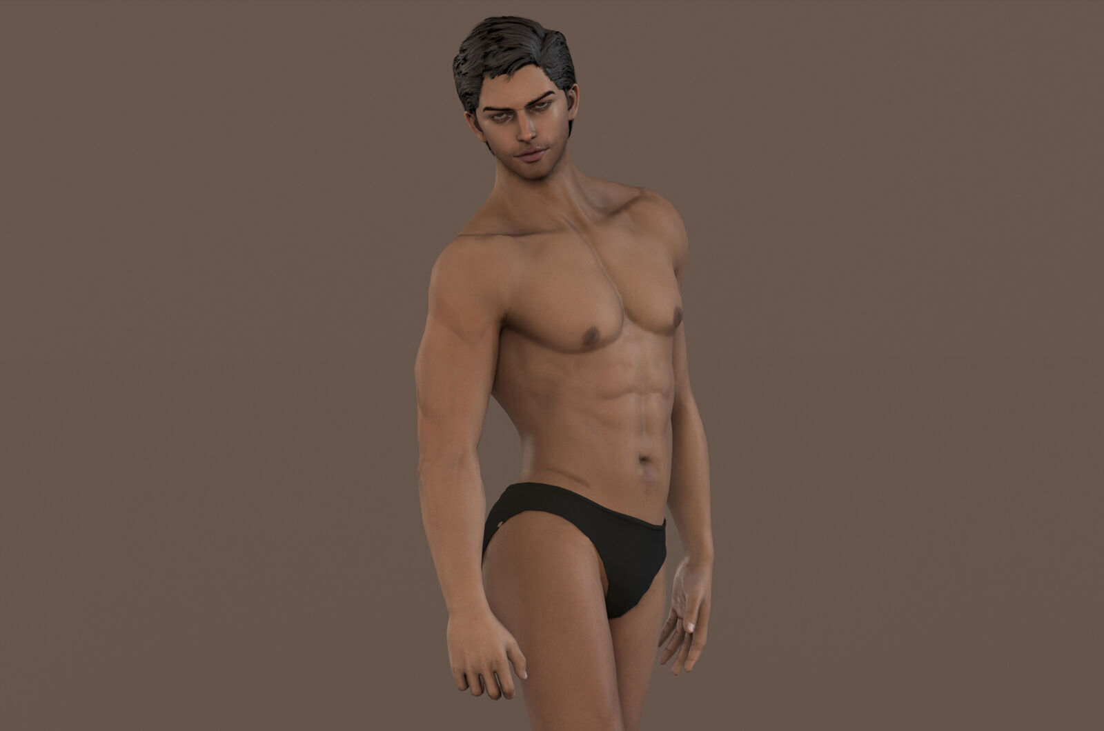 Male Base Rig Low-poly 3D model_8