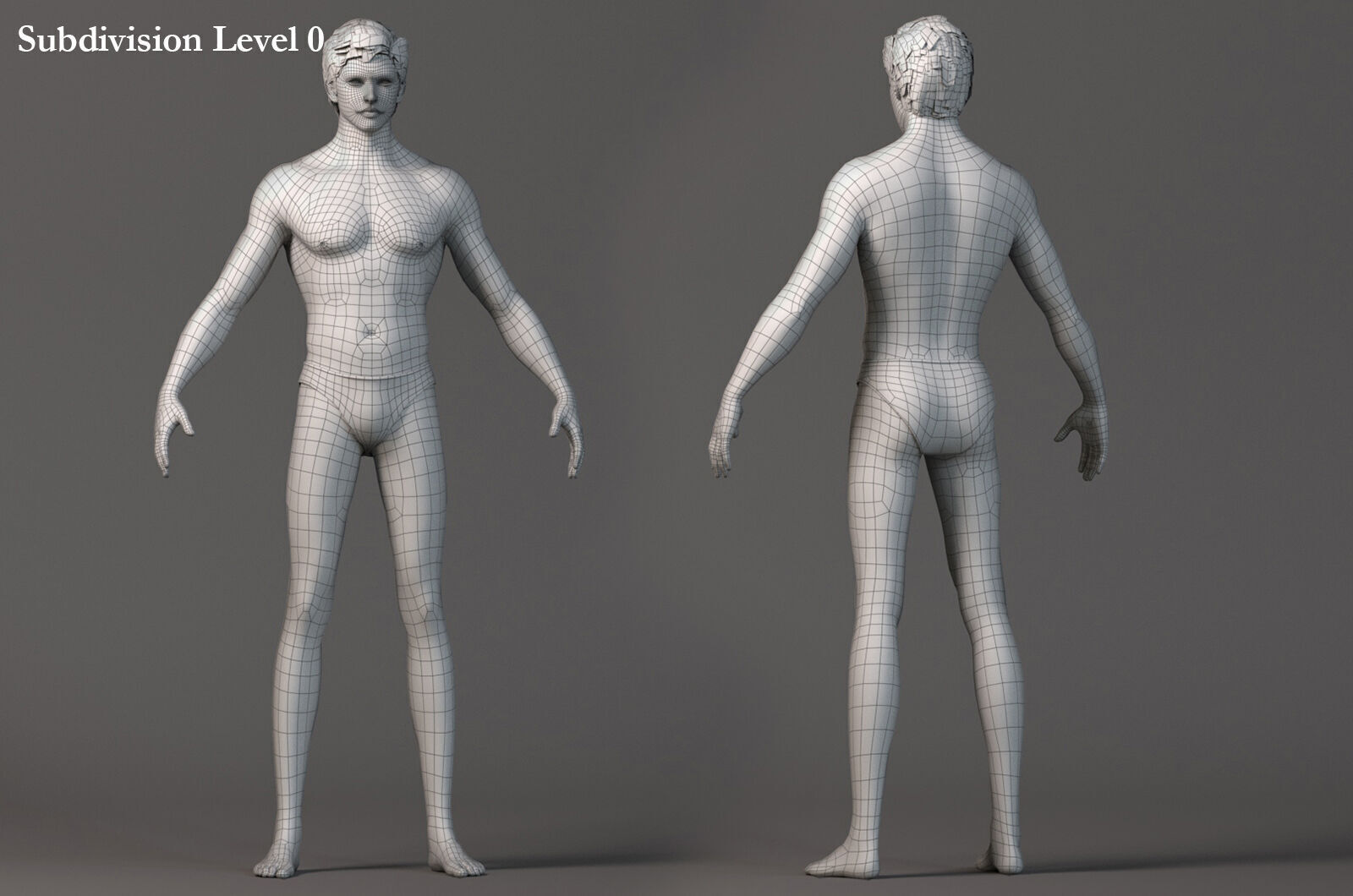 Male Base Rig Low-poly 3D model_27
