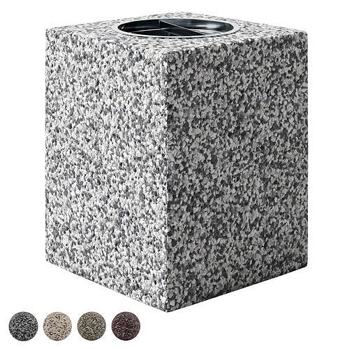 Street concrete trash bins Set one Low-poly 3D model
