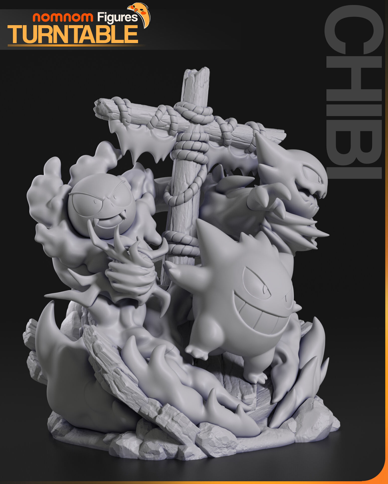 Chibi Ghost Pokemon Diorama 3D print model_9