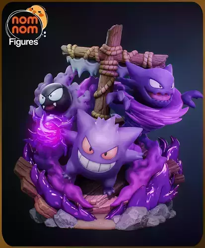 Chibi Ghost Pokemon Diorama 3D print model