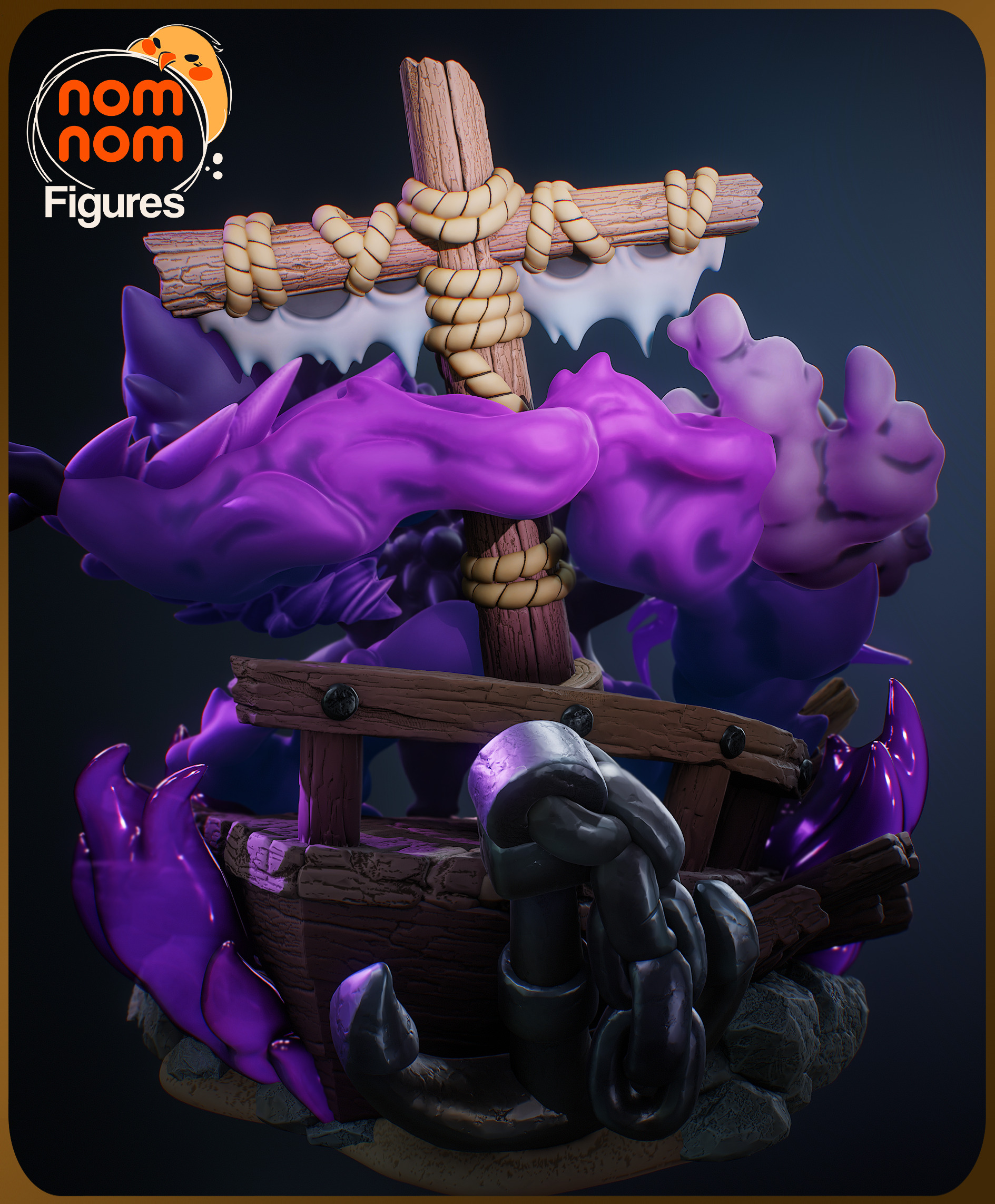 Chibi Ghost Pokemon Diorama 3D print model_4