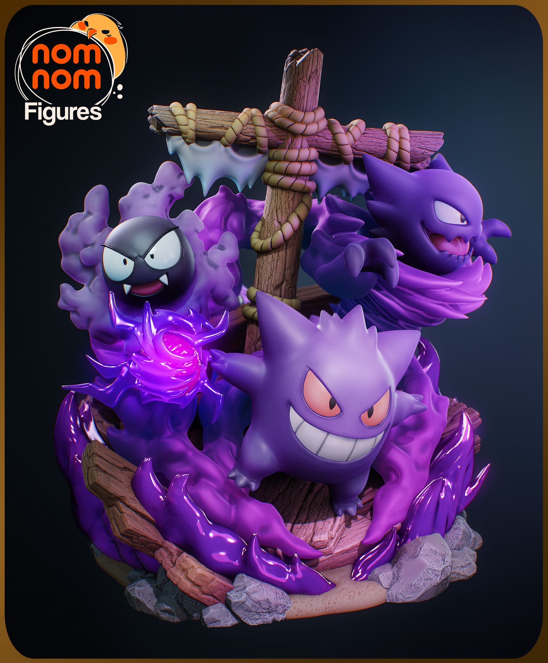 Chibi Ghost Pokemon Diorama 3D print model_5