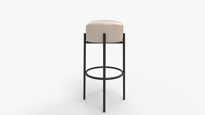COLAMY Modern Bar Stool 3D model 2