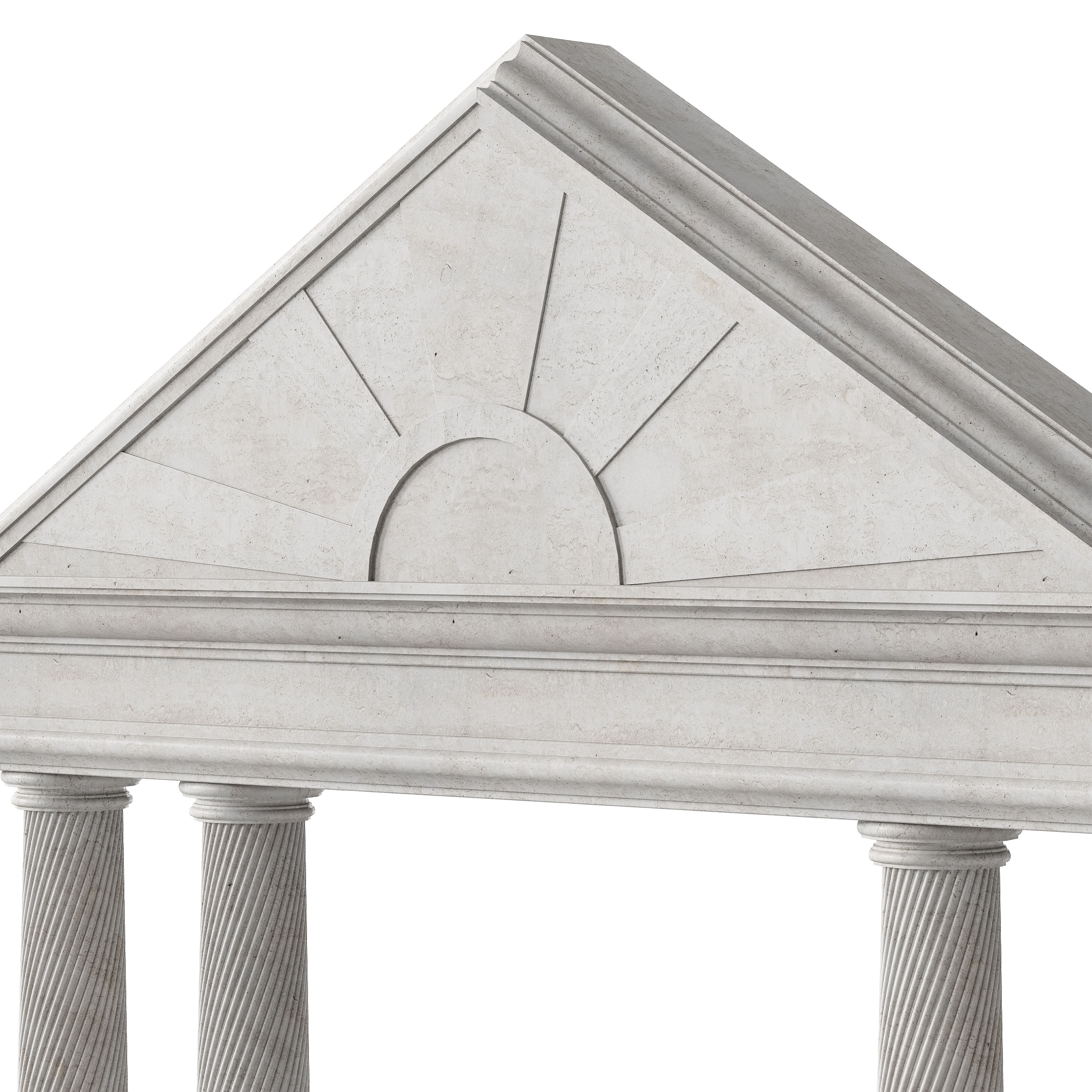 Classical Pediment with Elegant Columns 3D model_3