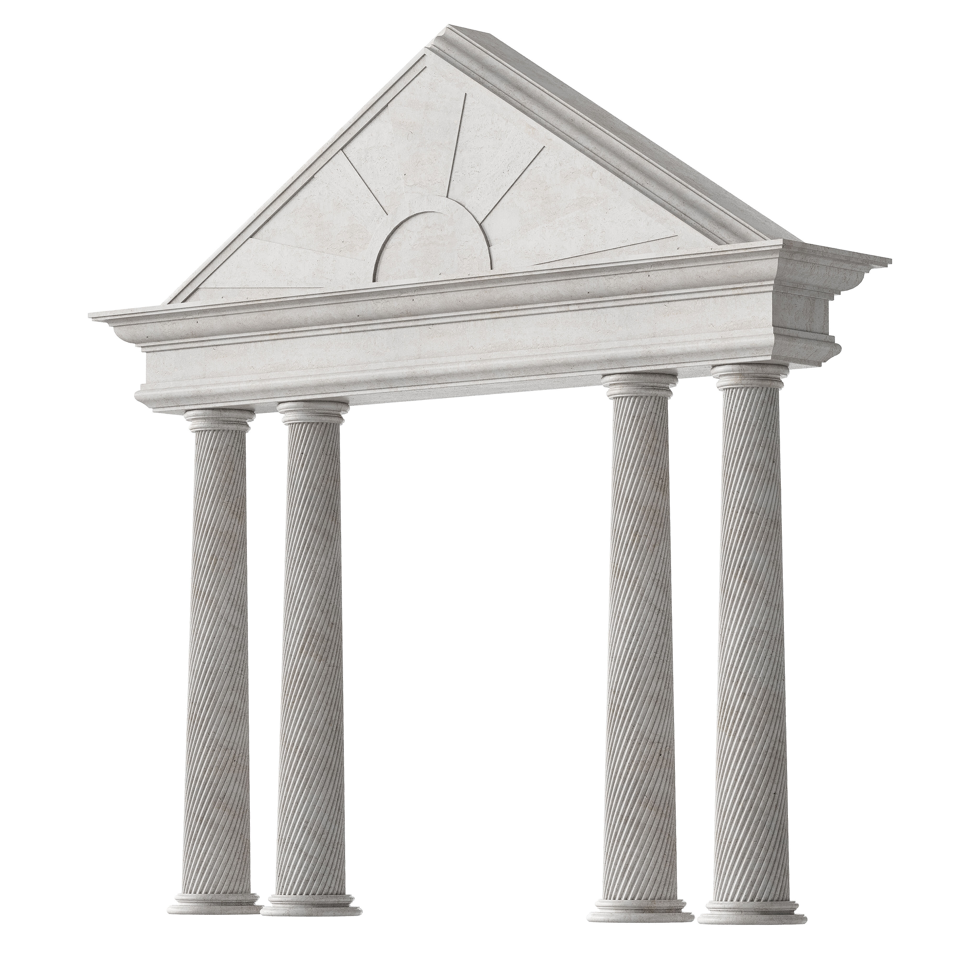 Classical Pediment with Elegant Columns 3D model_1