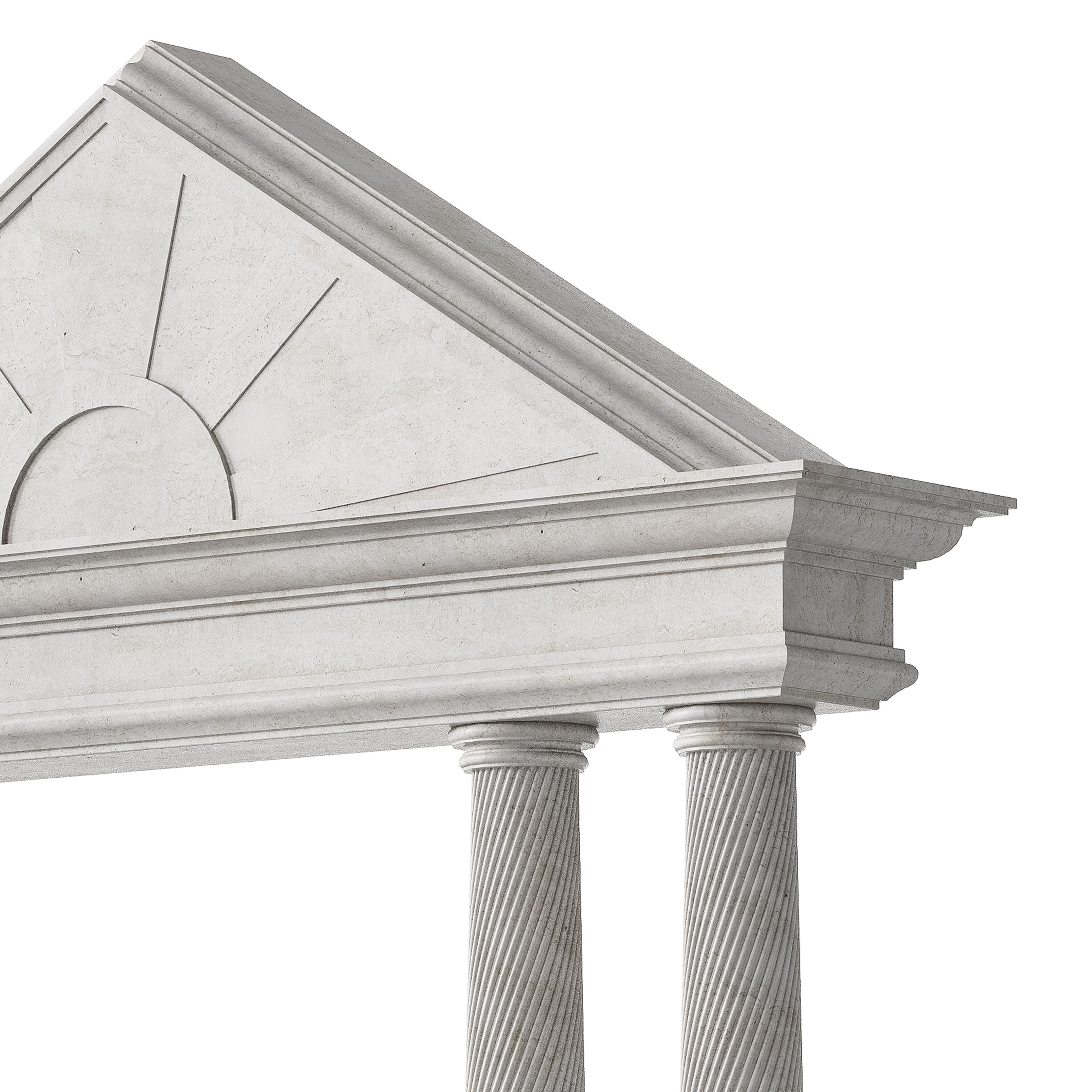 Classical Pediment with Elegant Columns 3D model_4