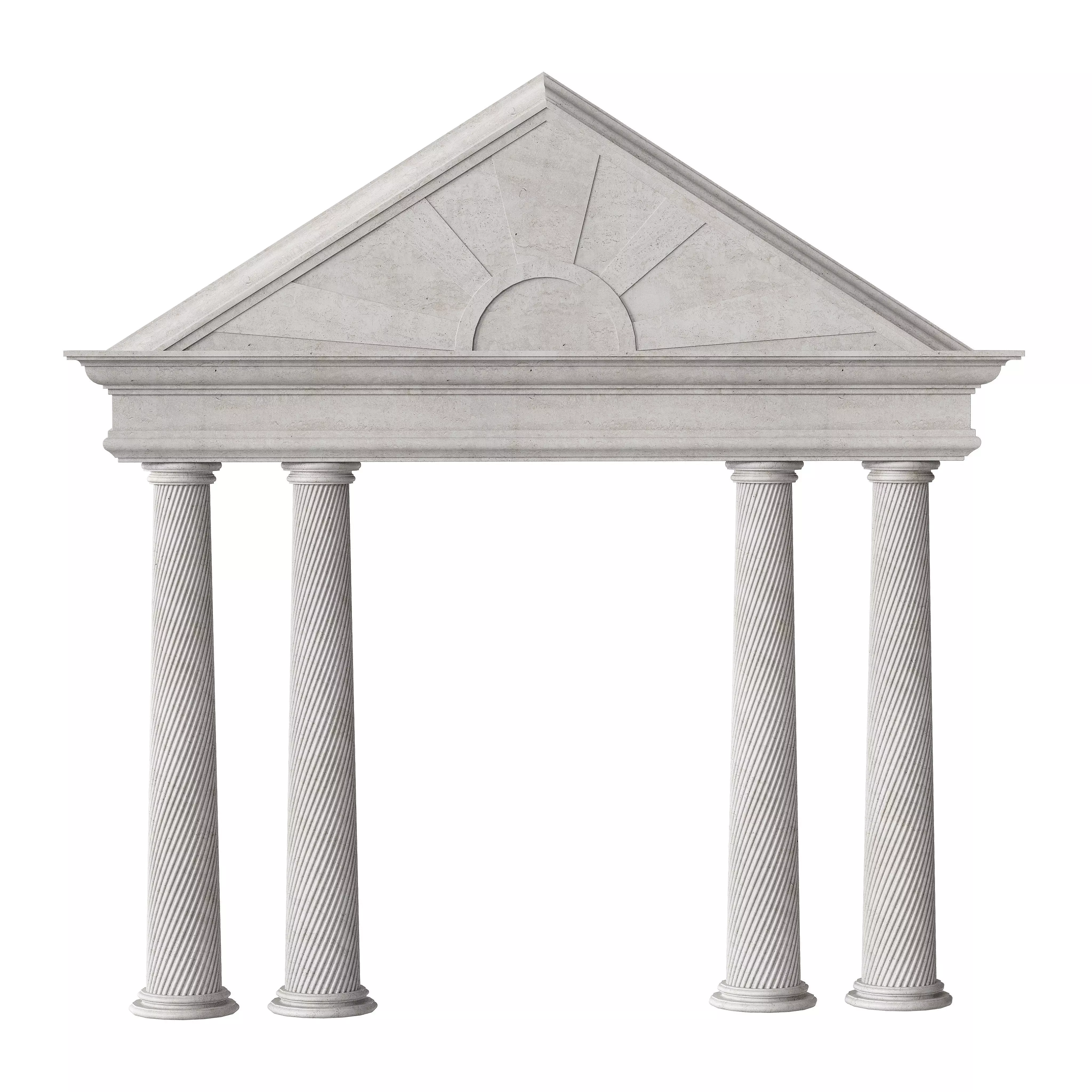 Classical Pediment with Elegant Columns 3D model_0