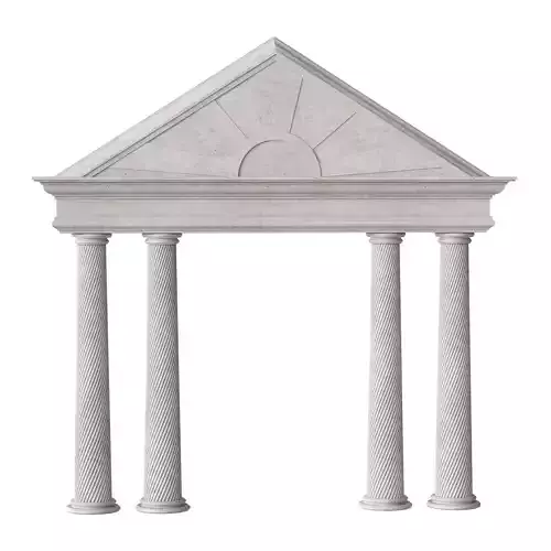 Classical Pediment with Elegant Columns 3D model