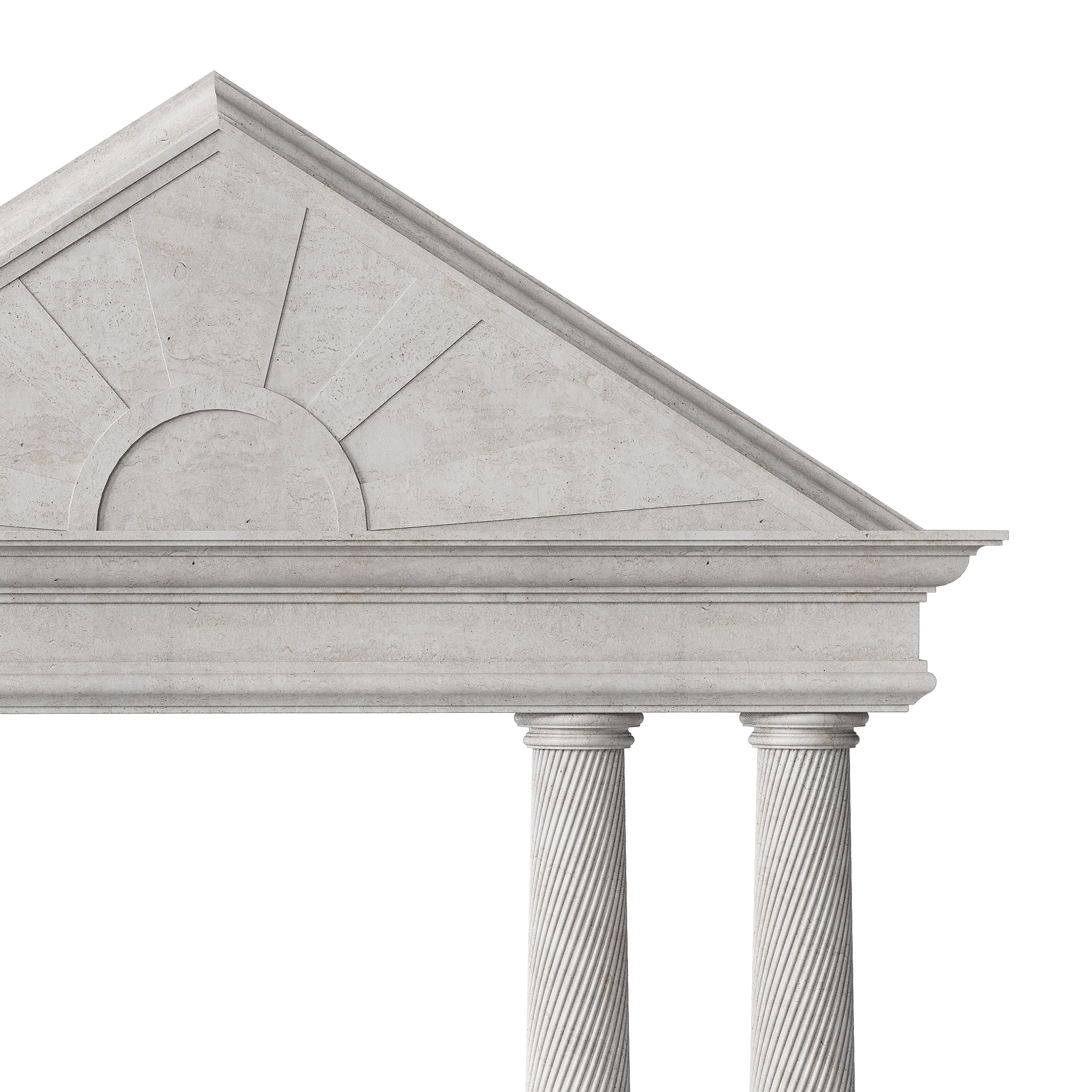 Classical Pediment with Elegant Columns 3D model_6