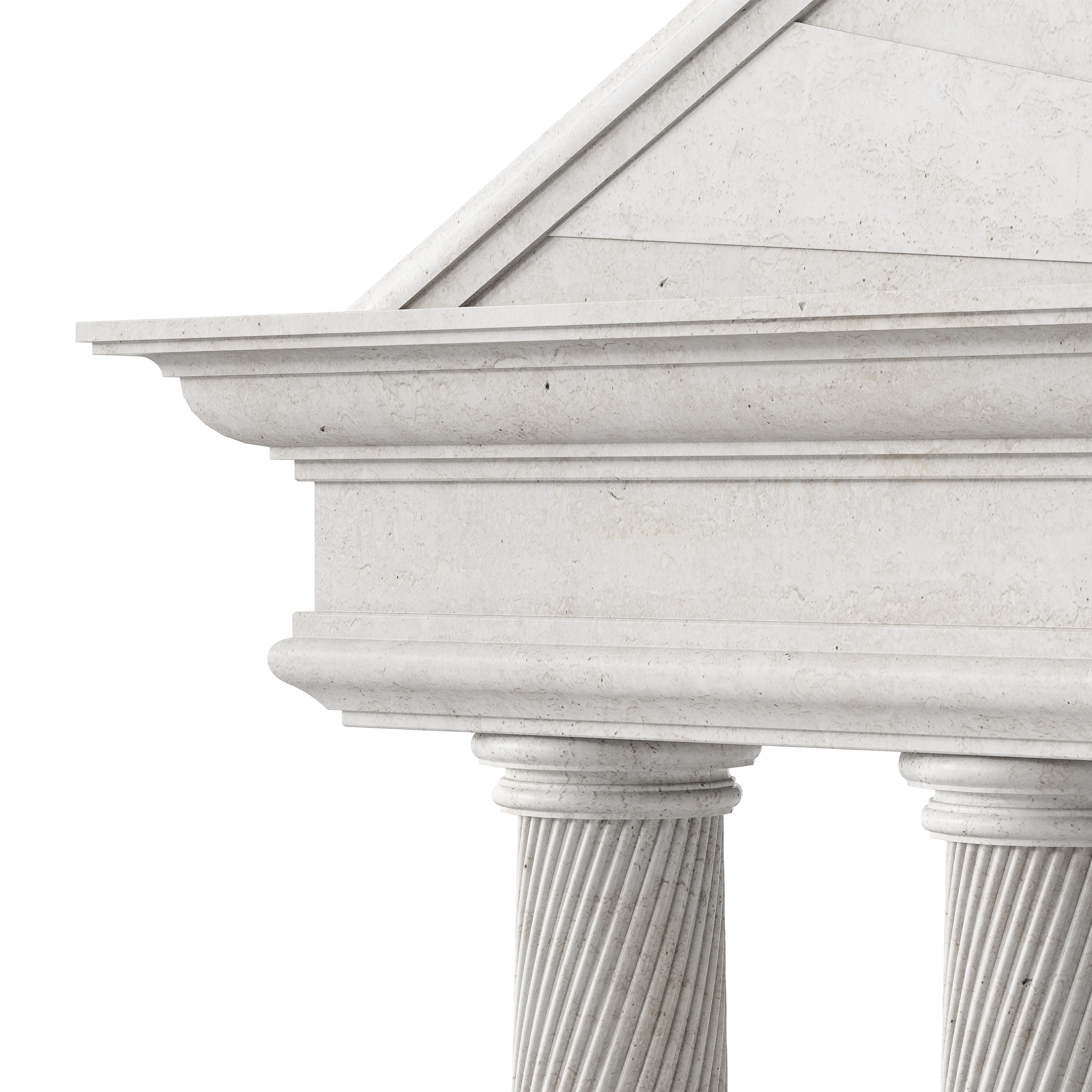 Classical Pediment with Elegant Columns 3D model_2