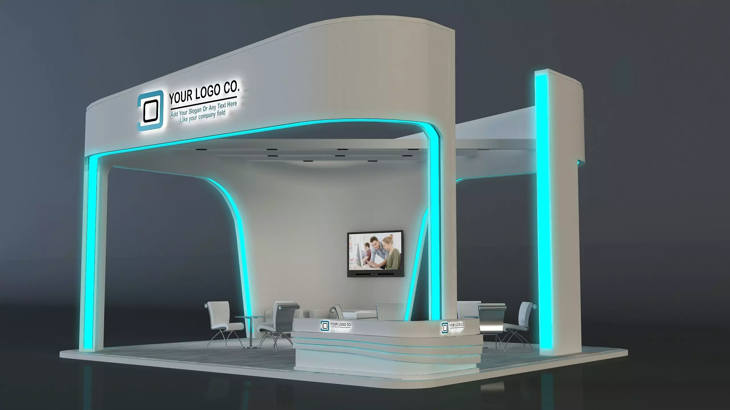  Booth Exhibition Stand a668 3D model_0