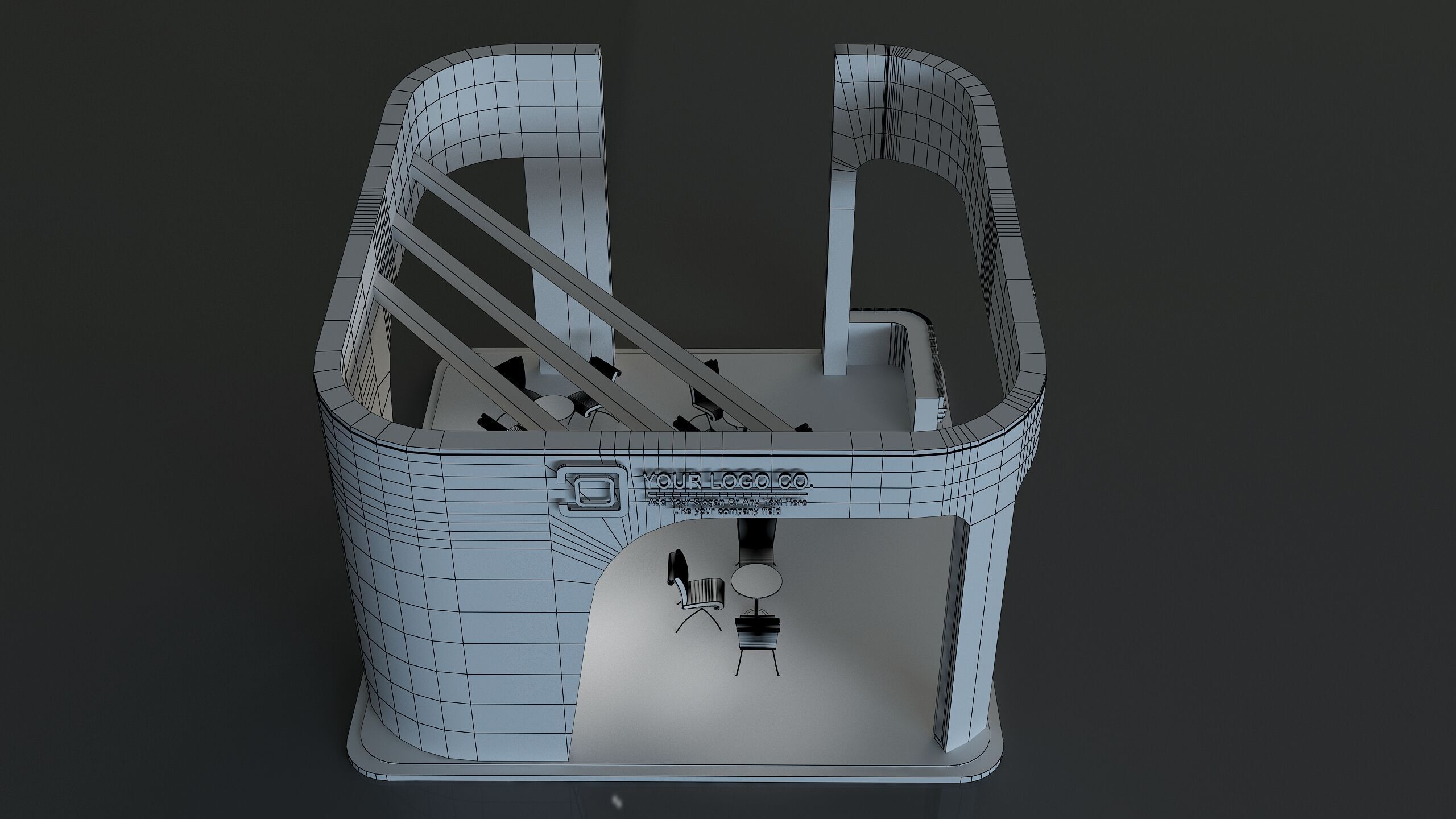  Booth Exhibition Stand a668 3D model_17