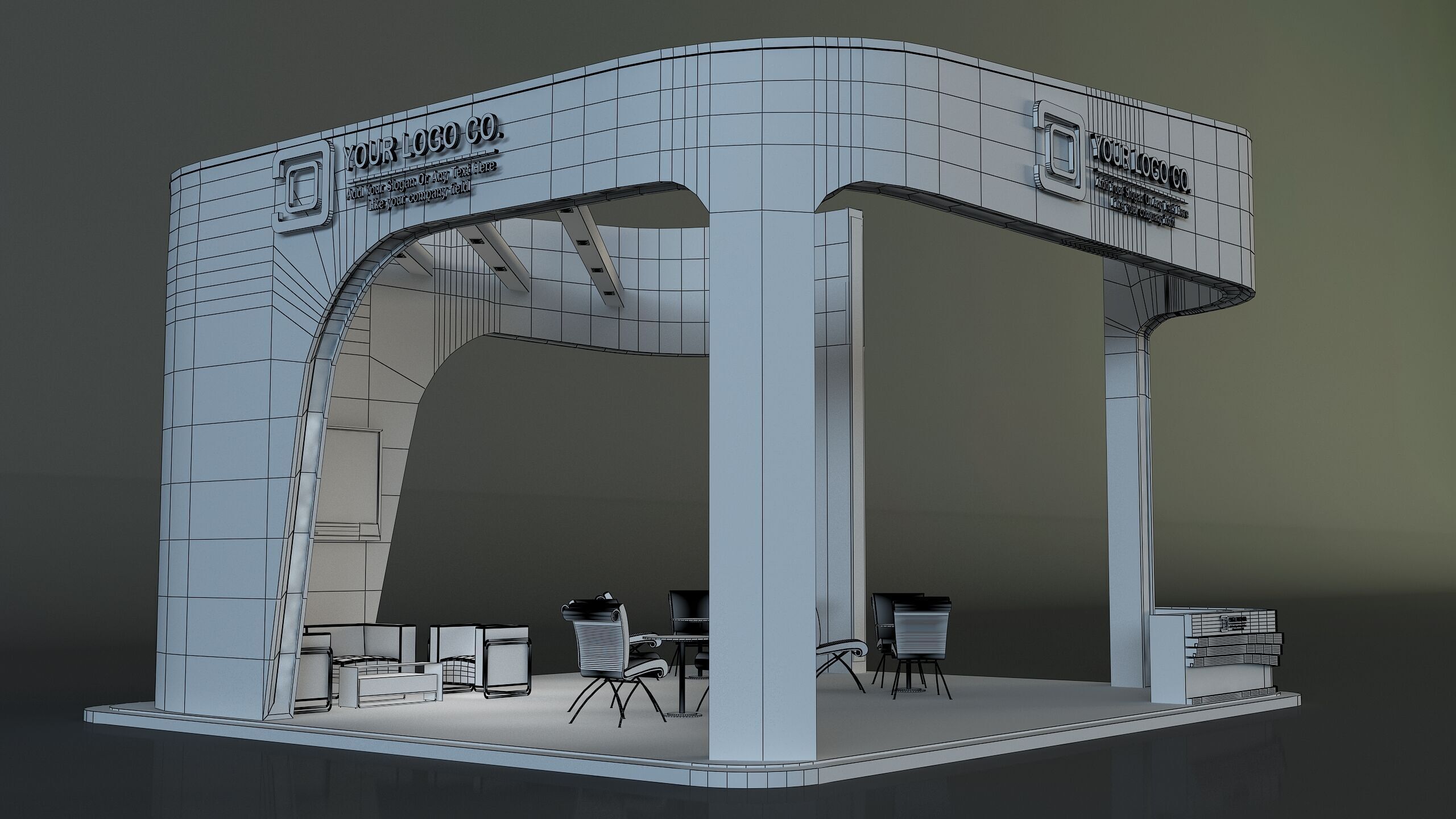  Booth Exhibition Stand a668 3D model_16