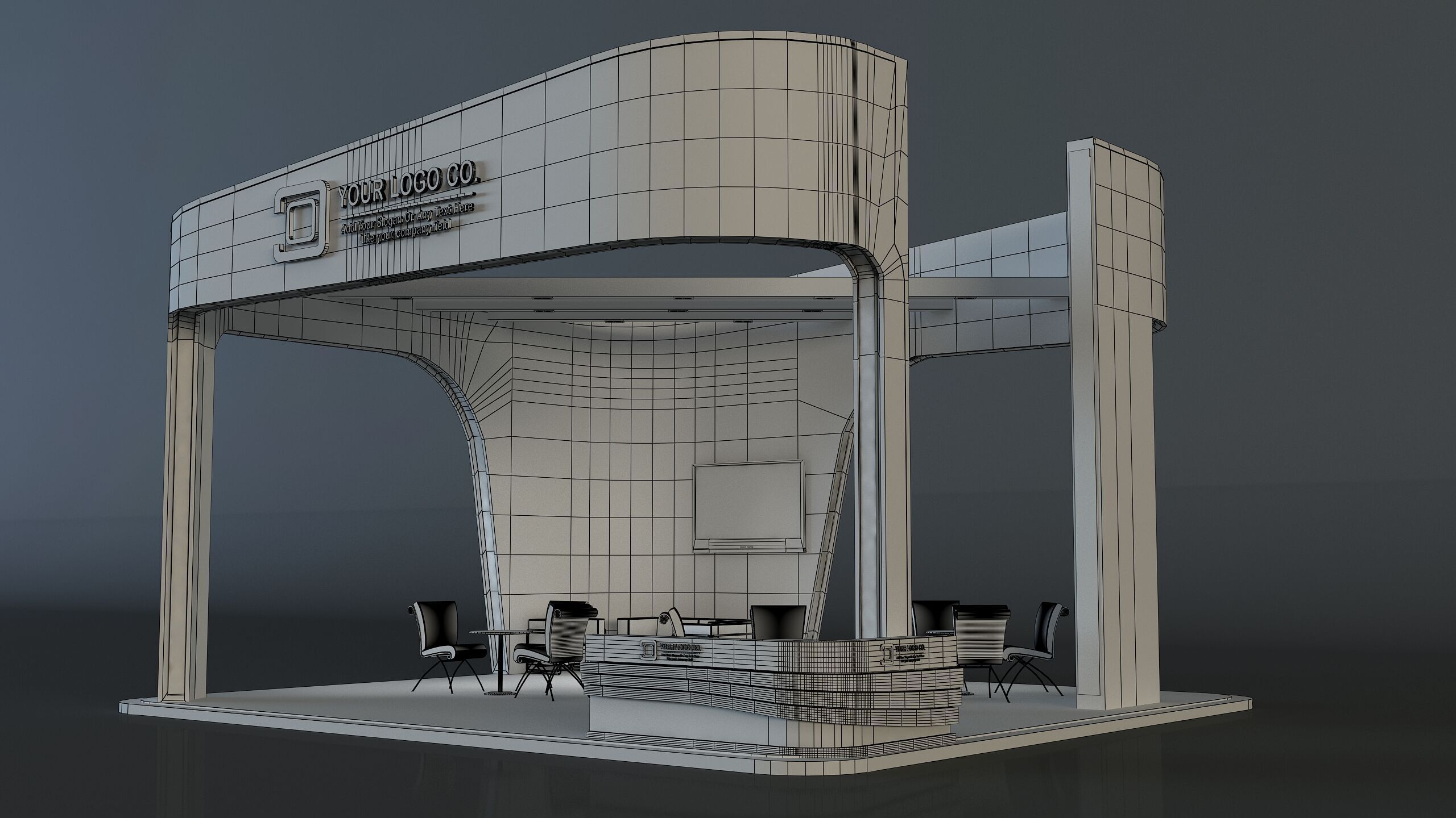  Booth Exhibition Stand a668 3D model_1