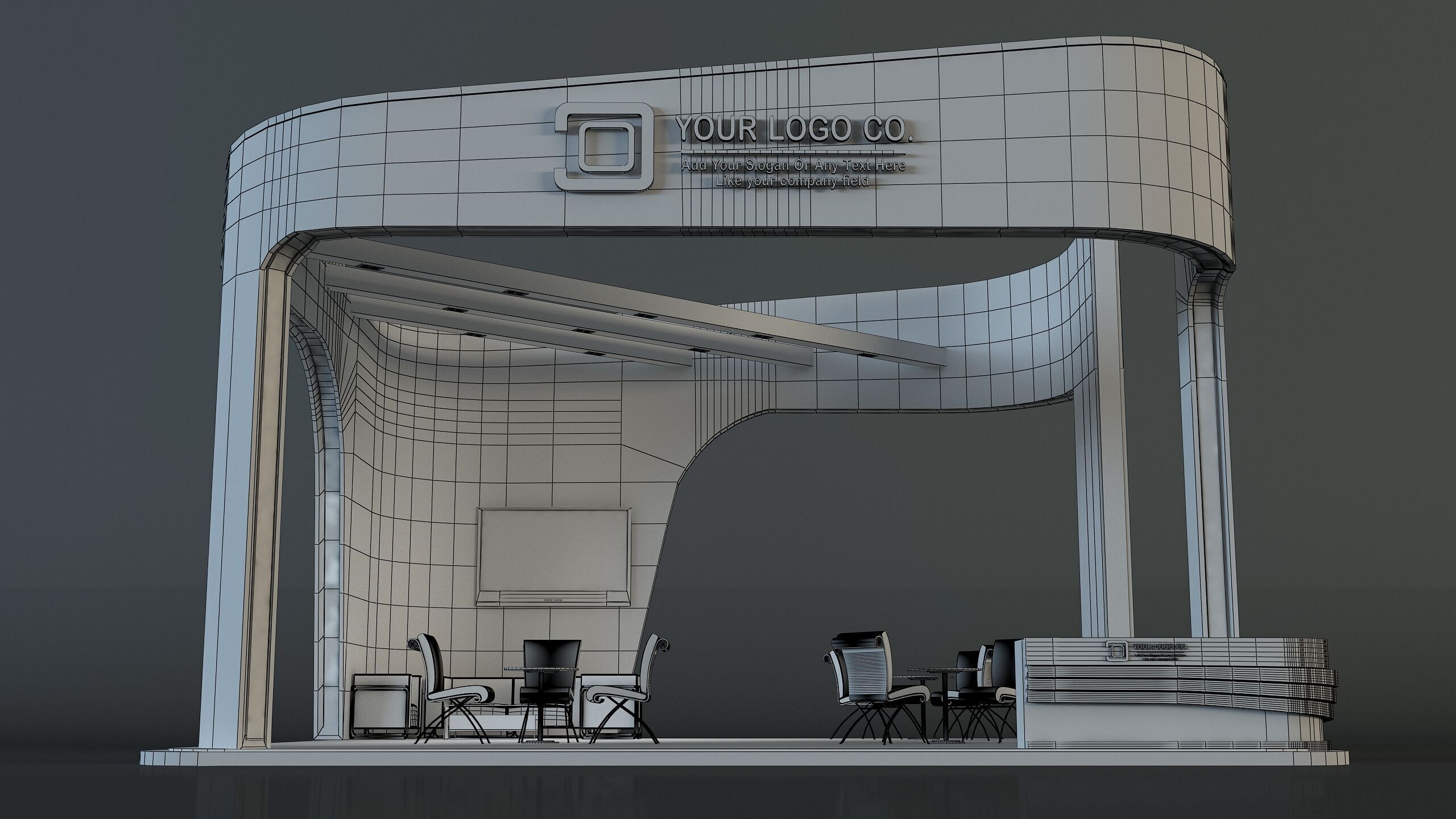 Booth Exhibition Stand a668 3D model_15
