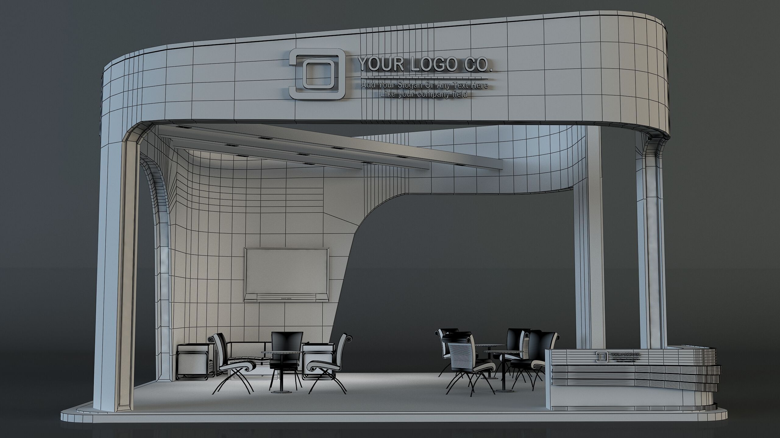  Booth Exhibition Stand a668 3D model_12